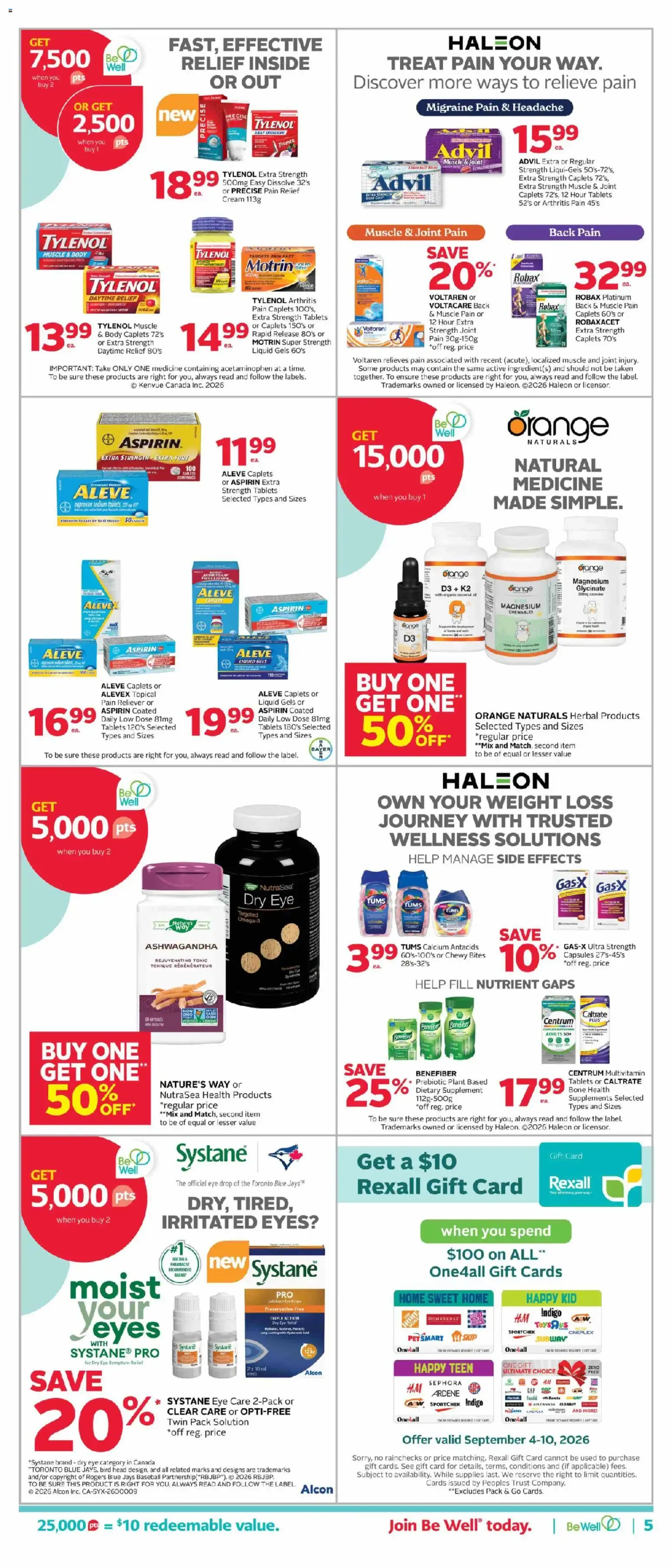 Rexall: Proudly Canadian, Over 120 Years of Caring for Canada's Health from September 4 to September 10 2026 - flyer page 13