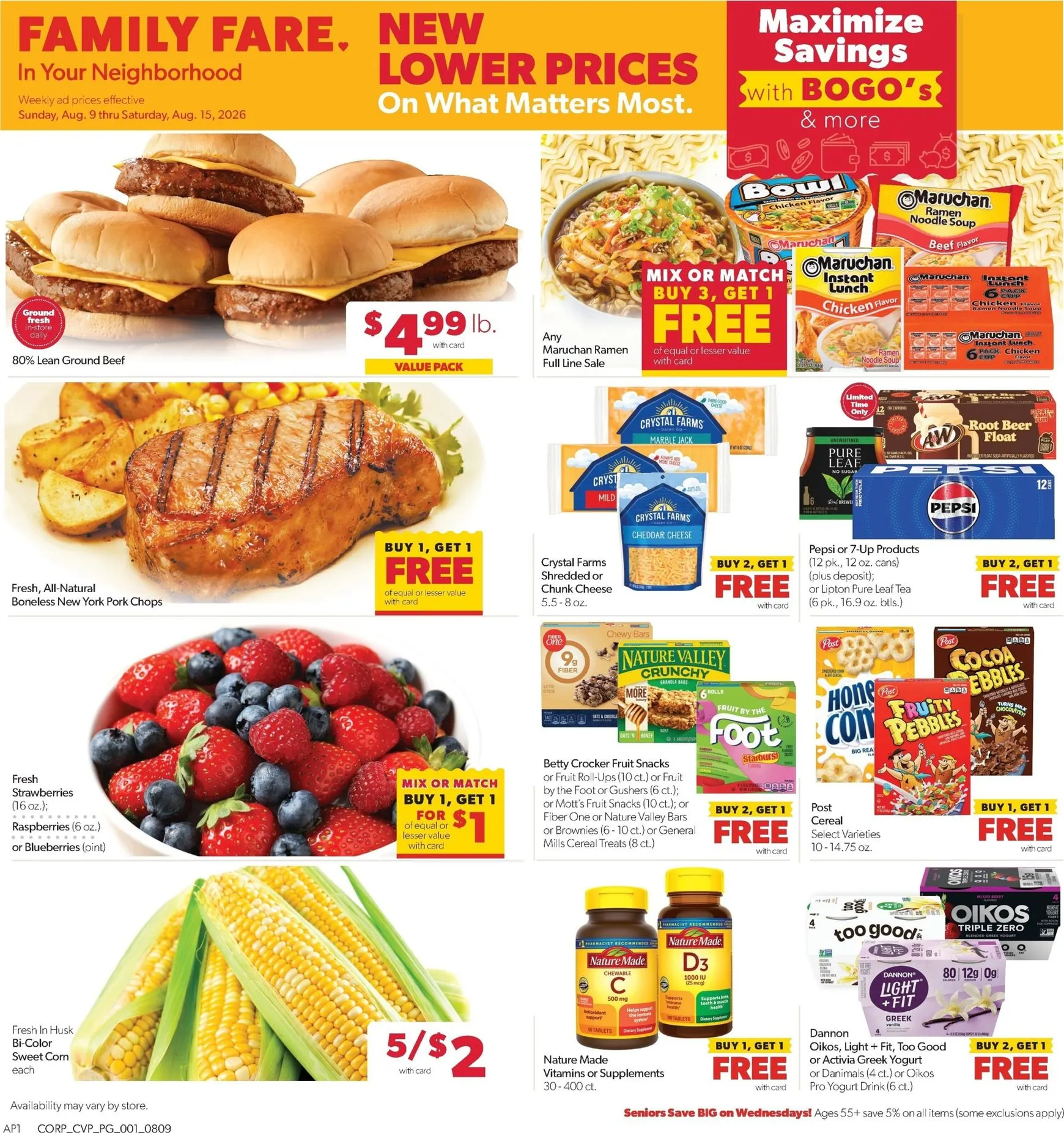 Weekly ad Family Fare. New Lower Prices. from August 9 to August 15 2026 - Page 1