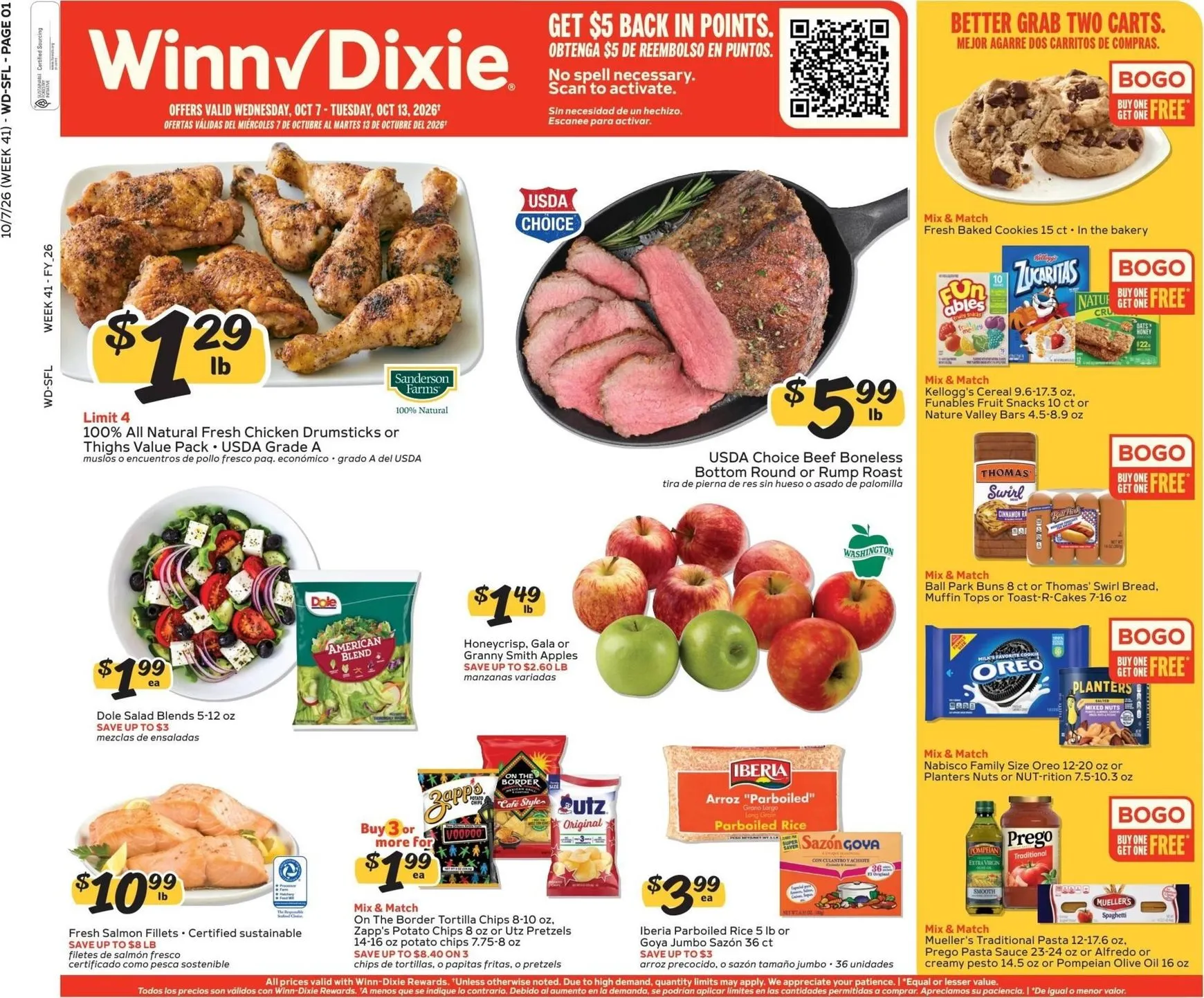 Weekly ad Current Winn-Dixie leaflet valid from Wednesday 10/07/2026 to Tuesday 10/13/2026 from October 7 to October 13 2026 - Page 1