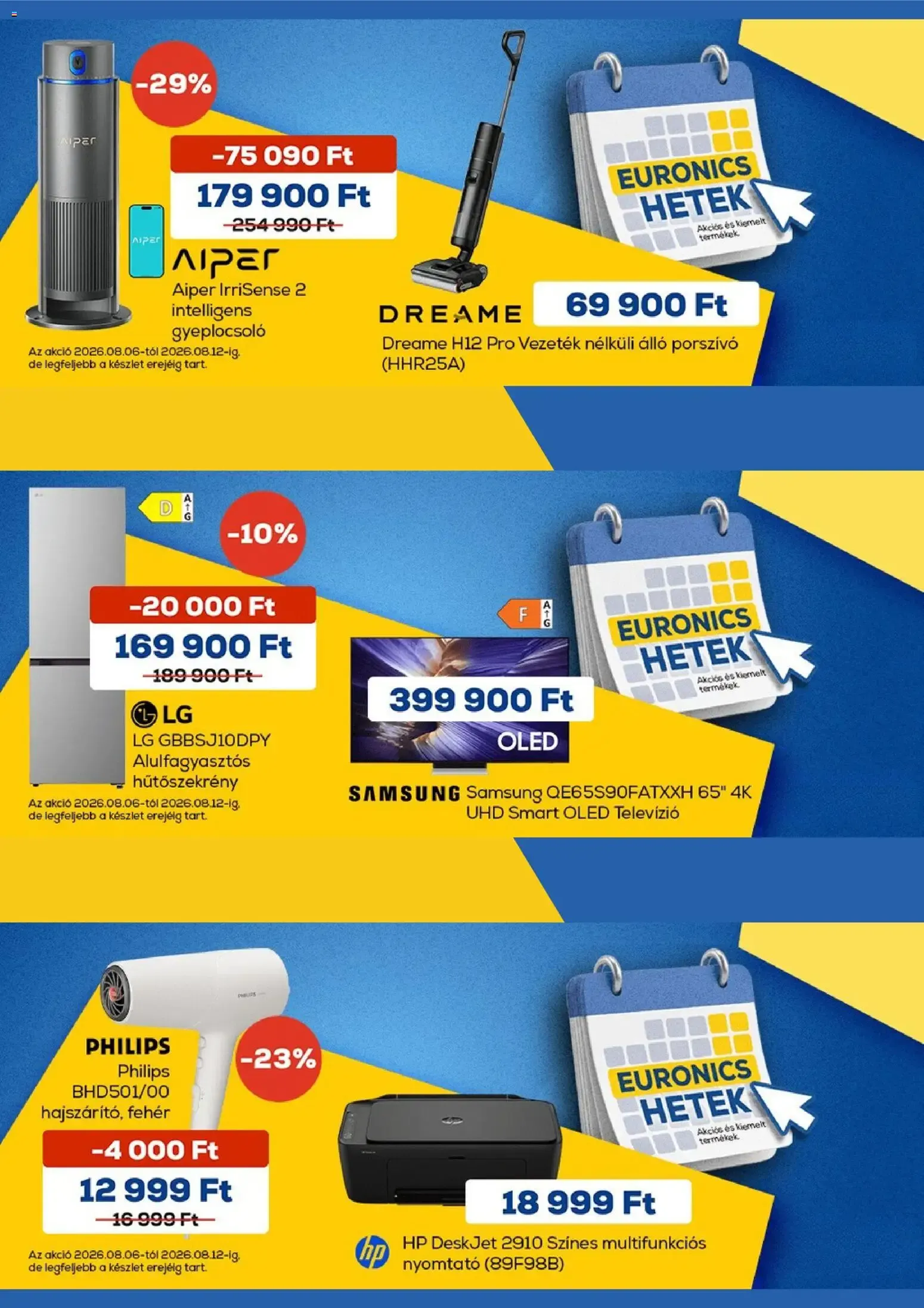 Katalógus Euronics akciós újság - 2026.08.06. -tól/töl > akció, lapozható szórólap 🛍️ augusztus 6.-tól augusztus 12.-ig 2026. - Oldal 1