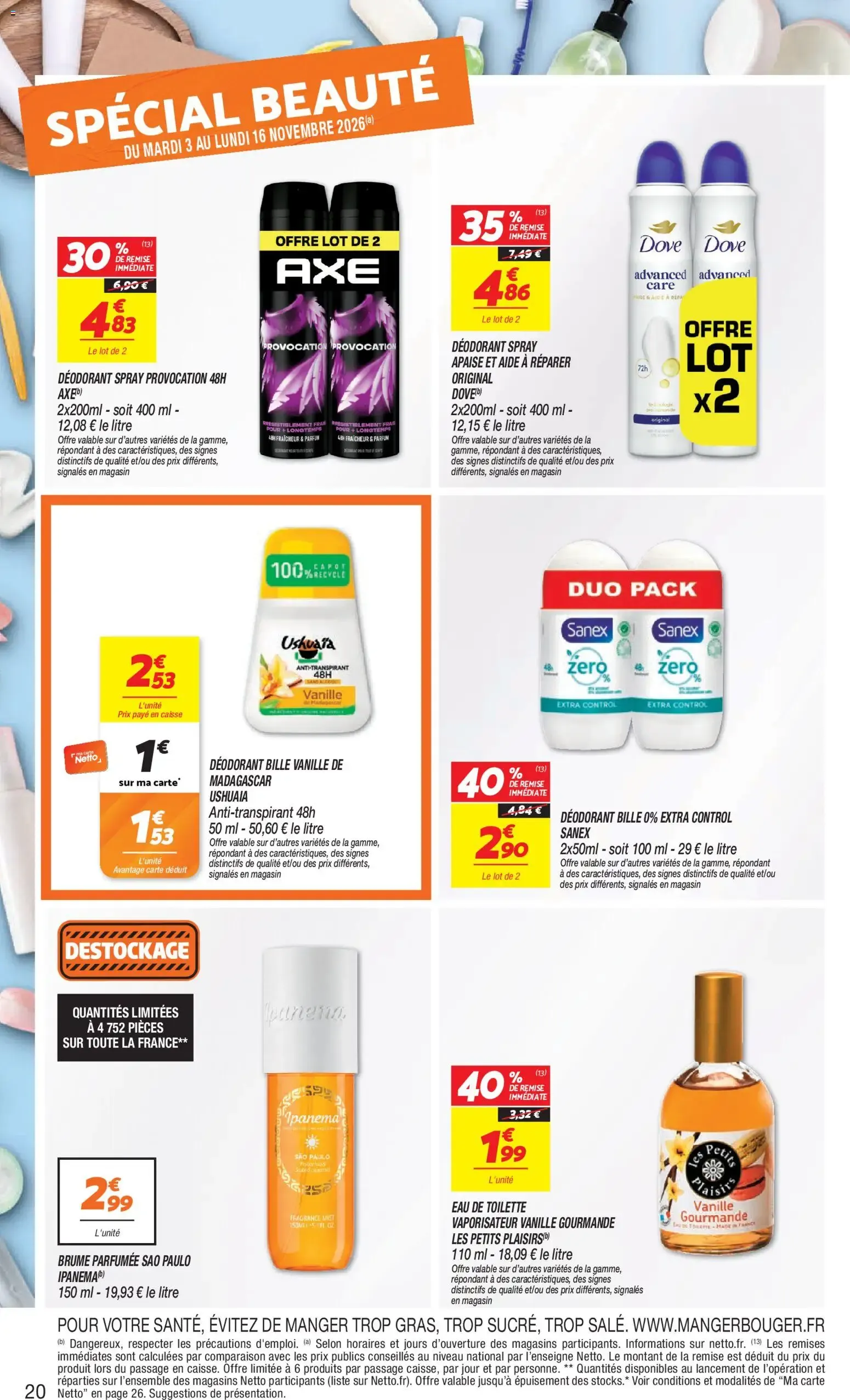 Netto - Temps fort Novembre à partir du 03/11/2026 - promo en ligne du 3 novembre au 9 novembre 2026 - Catalogue page 20