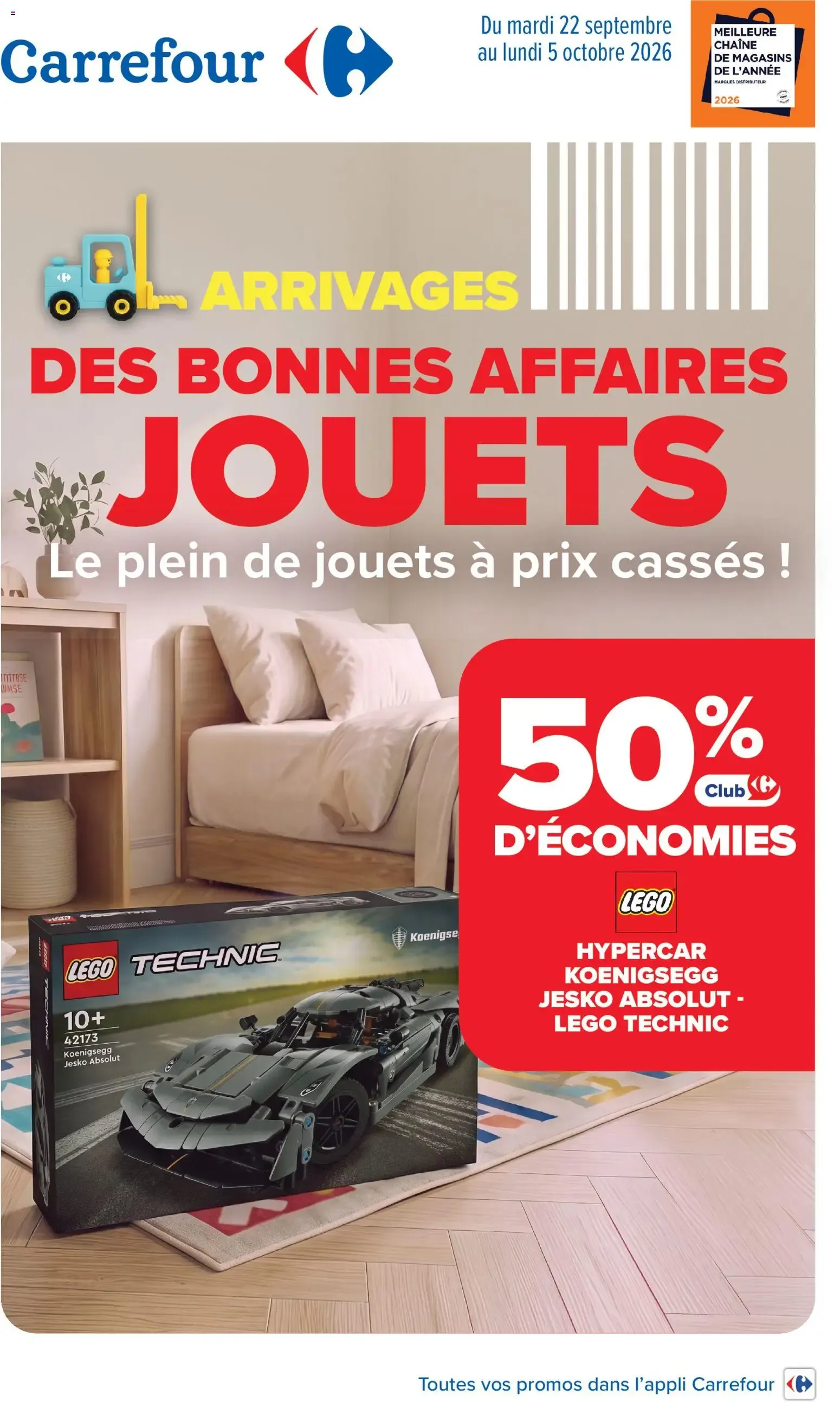 Carrefour Jouets arrivages des bonnes affaires à partir du 22/09/2026 - promo en ligne du 22 septembre au 5 octobre 2026 - Catalogue page 1