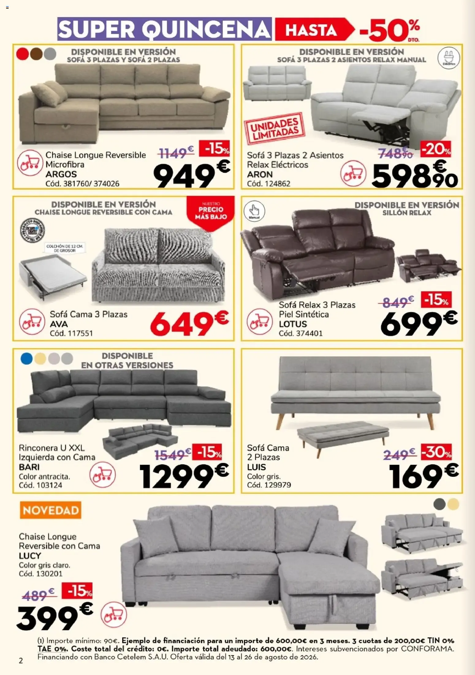 Catálogo de Conforama Super Quincena 13/08/2026 - 26/08/2026 13 de agosto al 26 de agosto 2026 - Página 2