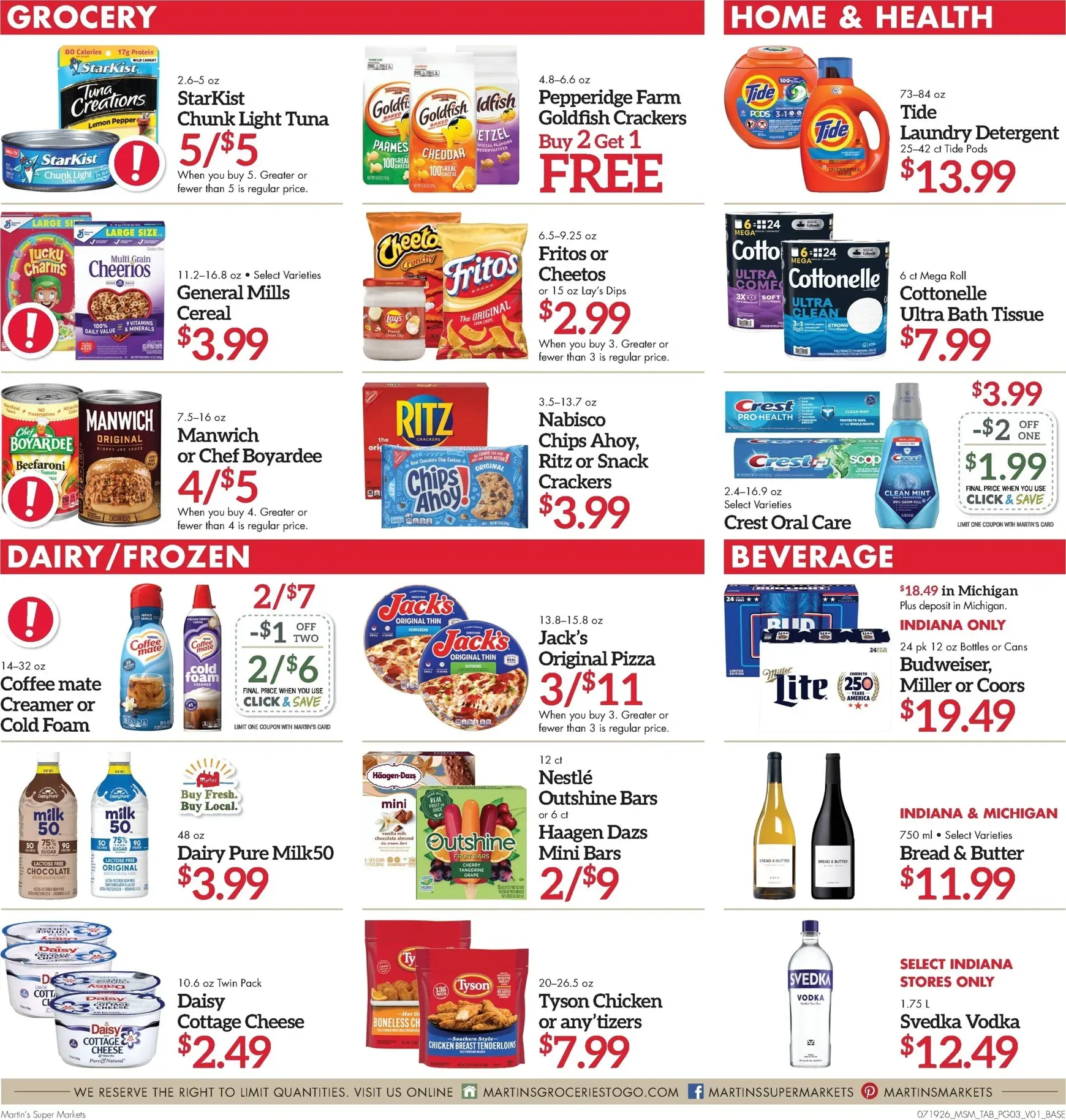 Weekly ad Current Martin's Super Markets - Next Ad leaflet valid from Sunday 07/19/2026 to Saturday 07/25/2026 from July 19 to July 25 2026 - Page 3