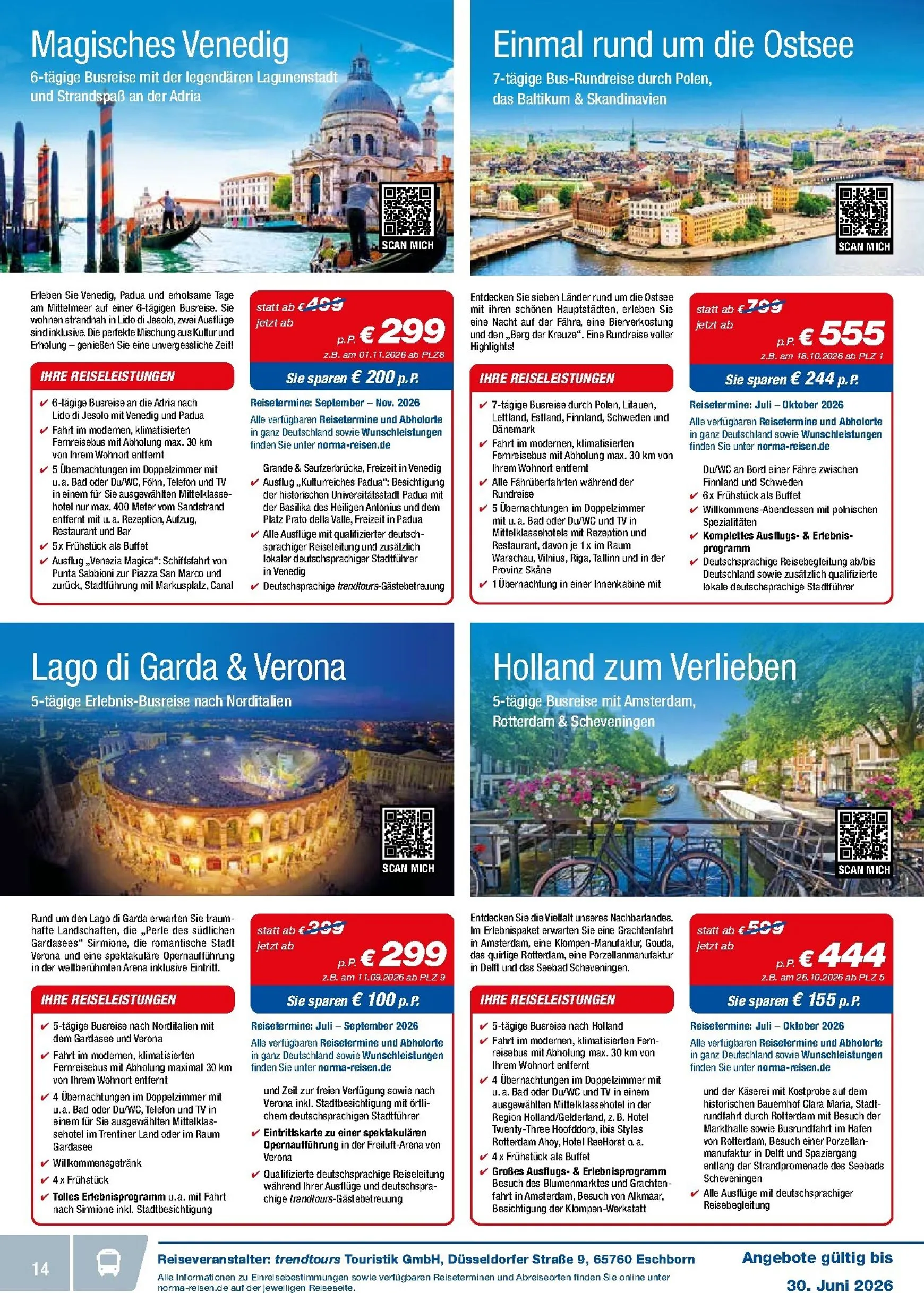 Norma - Reisen Prospekt – von Montag 01.06.2026 bis Dienstag 30.06.2026 von 1. Juni bis 30. Juni 2026 - Prospekt seite 14