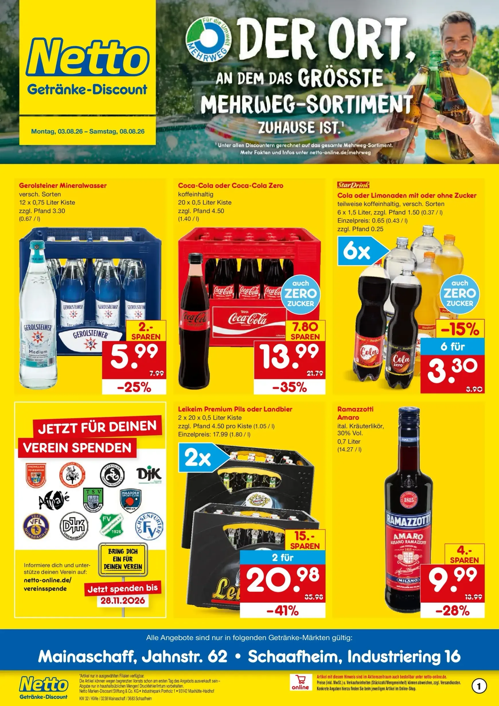 Netto Marken Discount - Getränkeangebote. Prospekt – von Montag 03.08.2026 bis Samstag 08.08.2026
