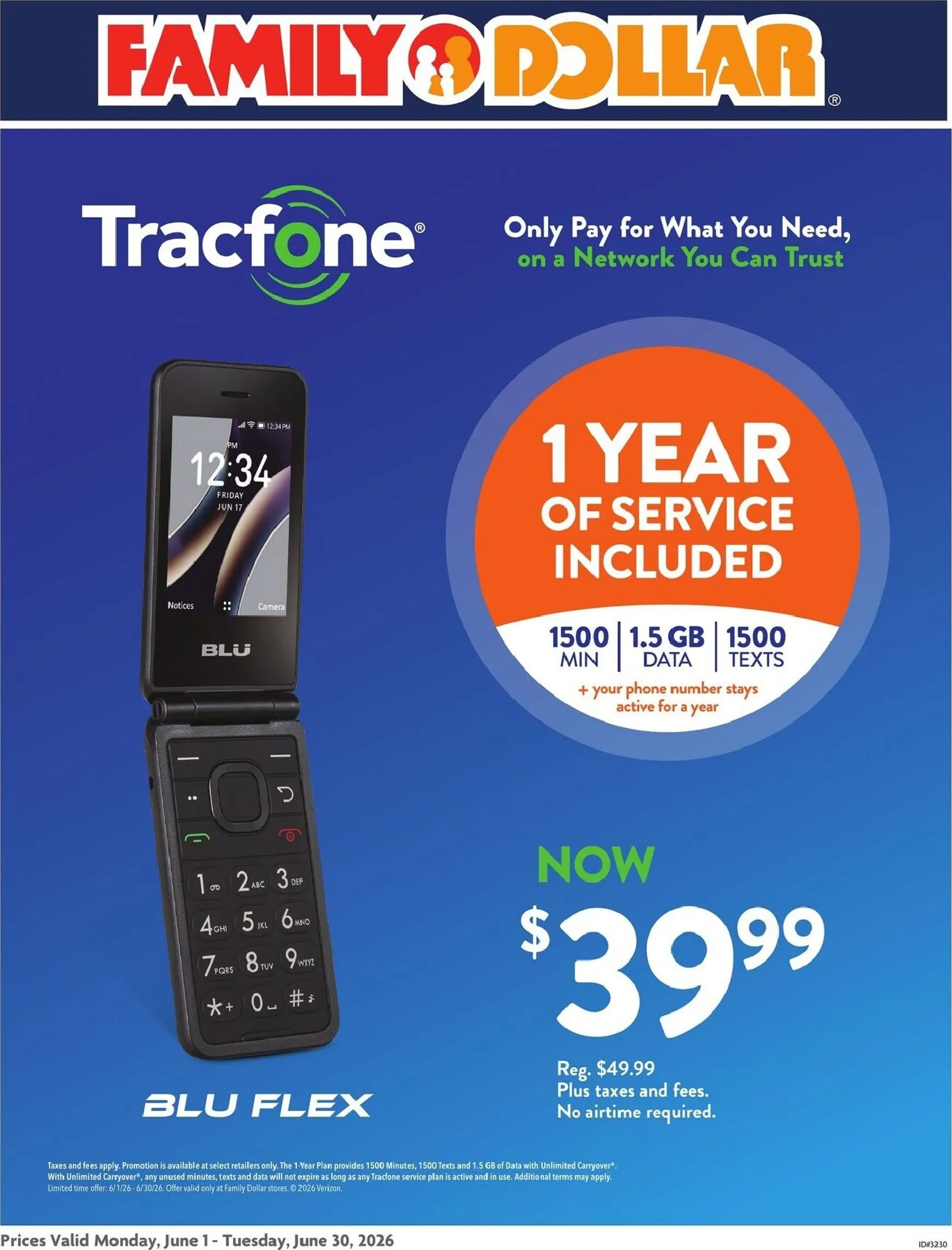 Weekly ad Current Family Dollar - AT&T/Tracfone leaflet valid from Monday 06/01/2026 to Tuesday 06/30/2026 from June 1 to June 30 2026 - Page 1