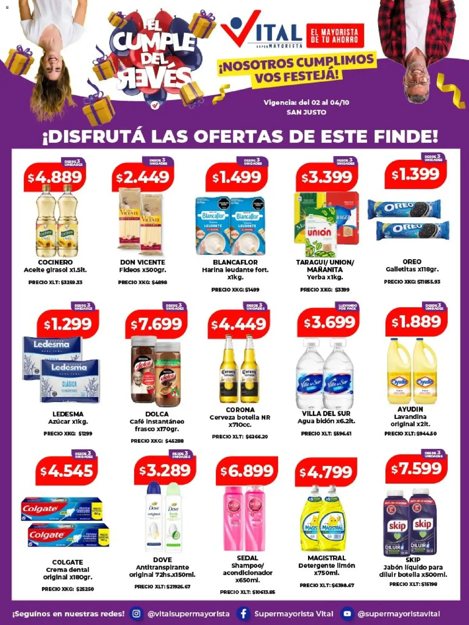 Ofertas de Vital - Ofertas fin San Justo || del 02/10/2026 - 04/10/2026 || Catálogo 2 de octubre al 4 de octubre 2026 - Página 1 del catálogo