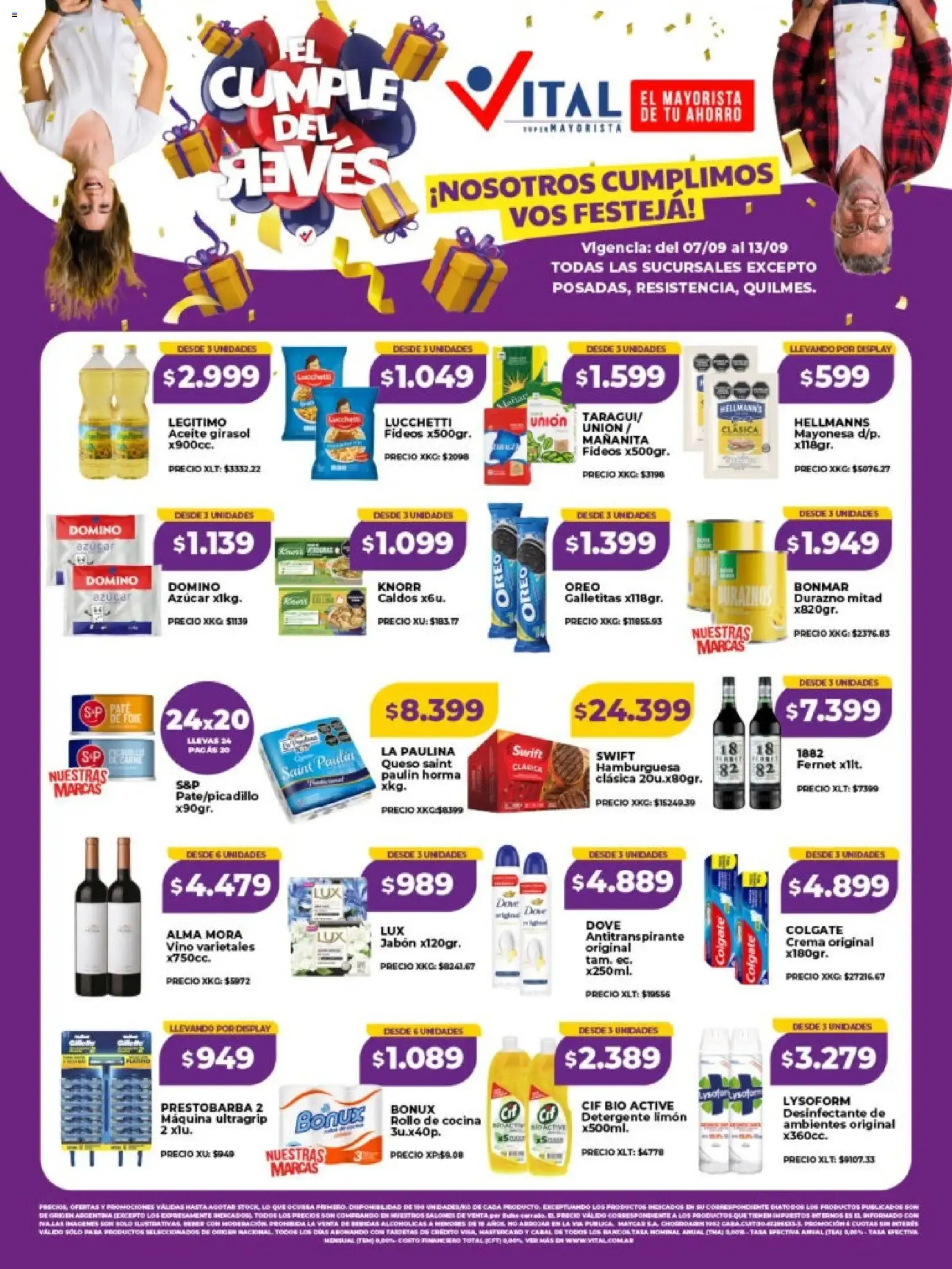 Ofertas de Vital Super Mayorista - El Cumple del Revés 7 de septiembre al 13 de septiembre 2026 - Página 1 del catálogo
