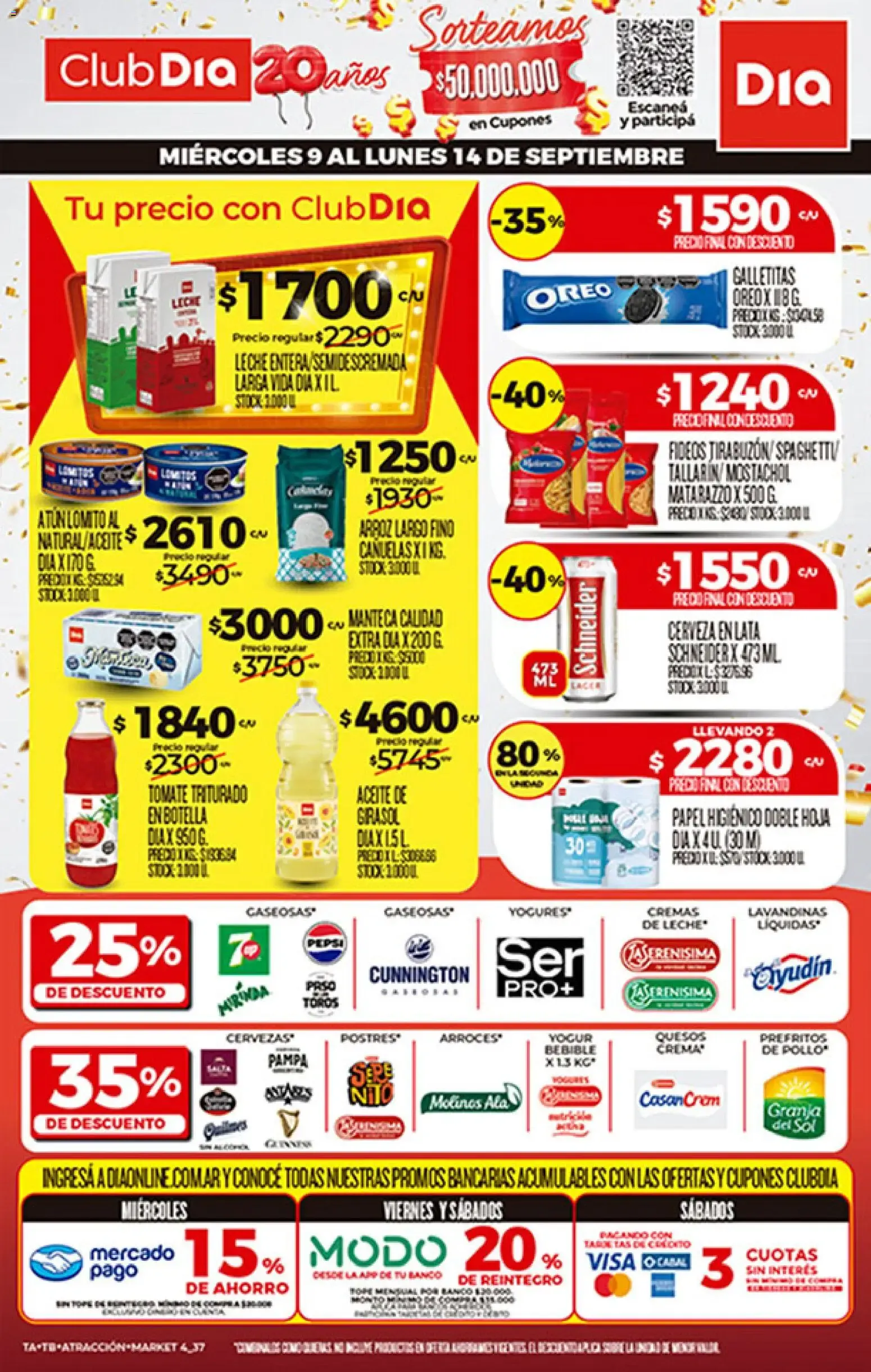 Ofertas de Supermercado DIA Ofertas del 09/09/2026 - 15/09/2026 9 de septiembre al 14 de septiembre 2026 - Página 1 del catálogo