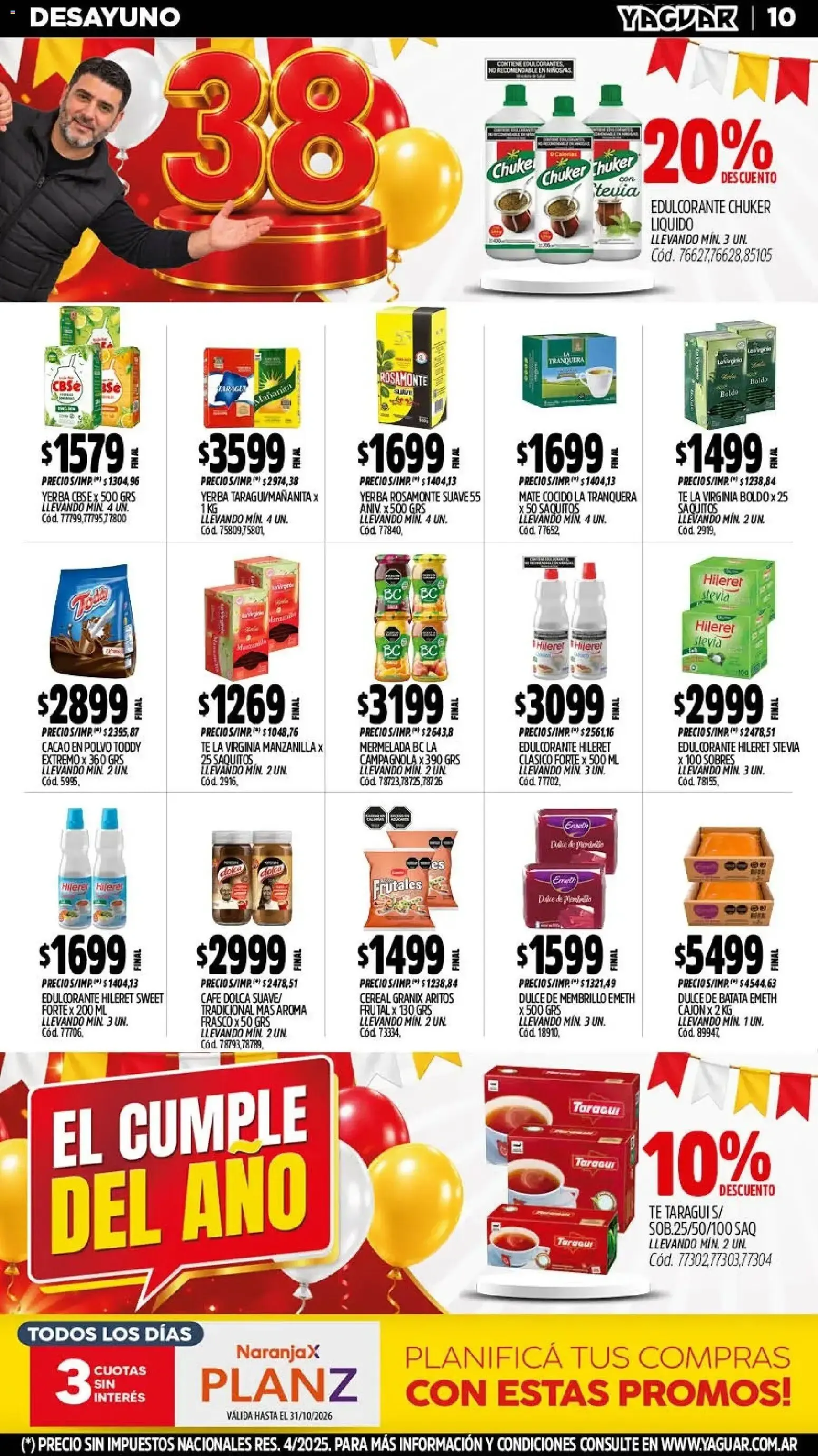 Ofertas de Mayorista Yaguar - El Cumple del Año 19 de octubre al 25 de octubre 2026 - Página 11 del catálogo