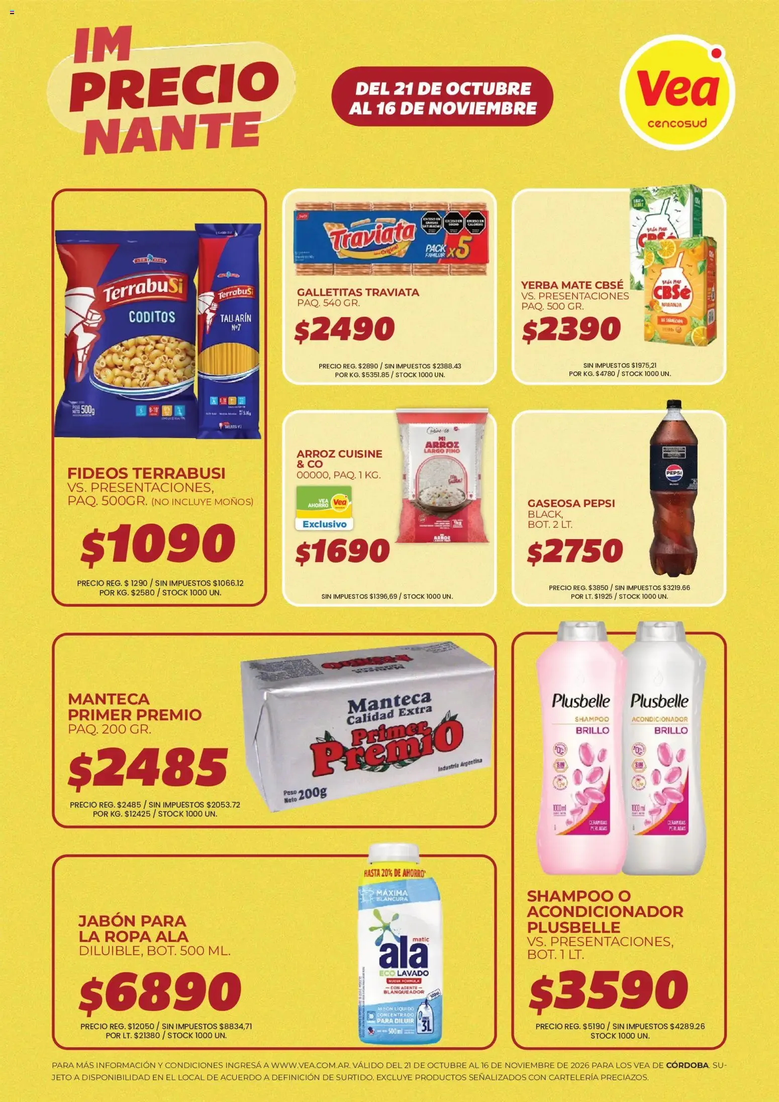 Ofertas de Vea - Folleto imPRECIOnante Córdoba del 21/10/2026 - 16/11/2026 21 de octubre al 16 de noviembre 2026 - Página 1 del catálogo
