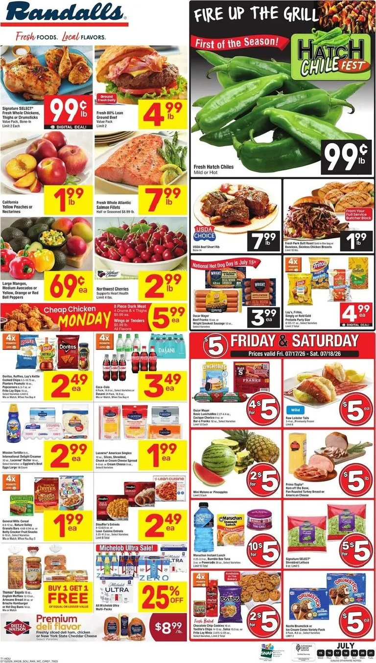 Weekly ad Current Randalls leaflet valid from Wednesday 07/15/2026 to Tuesday 07/21/2026 from July 15 to July 21 2026 - Page 1