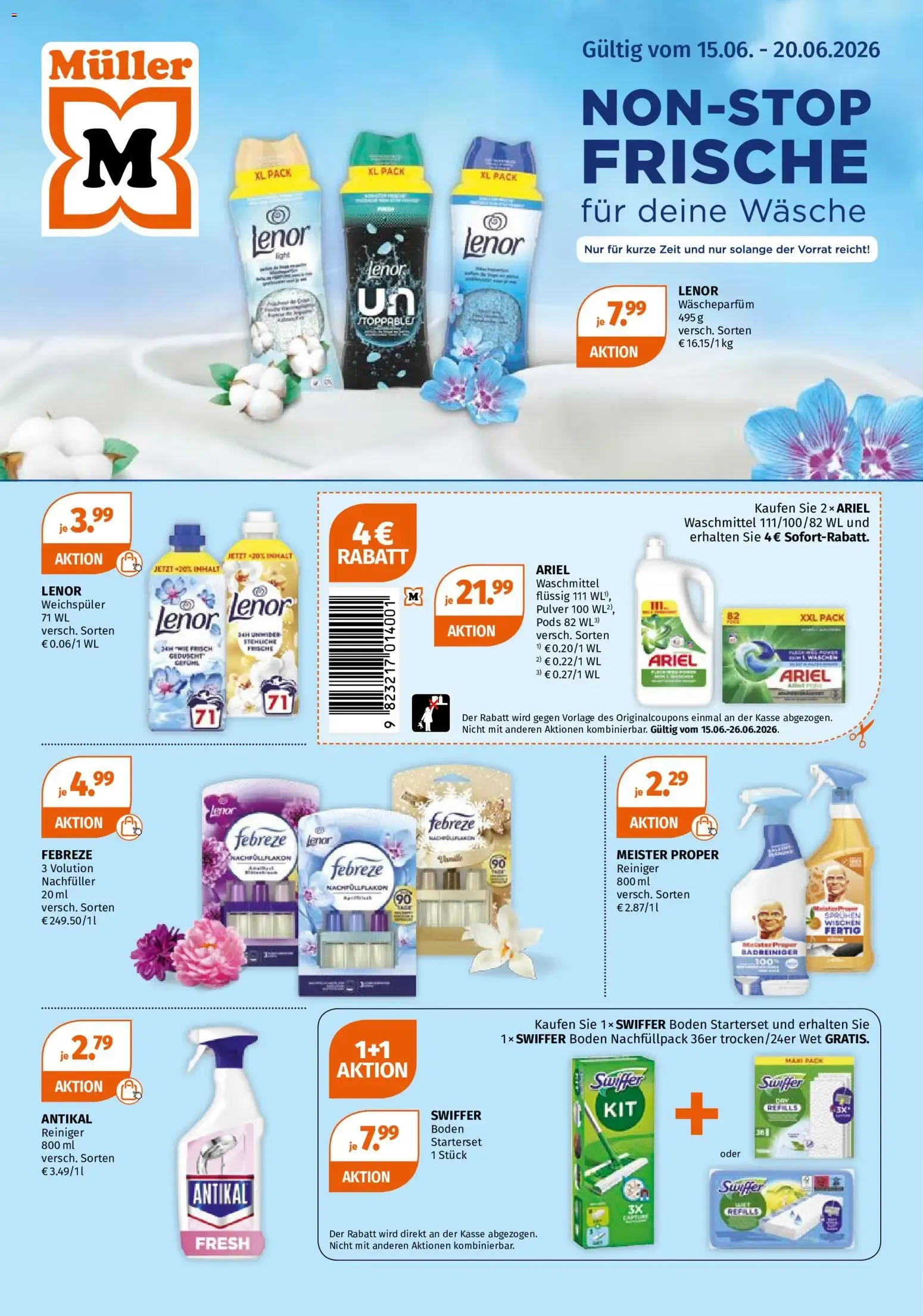 NON-STOP FRISCHE für deine Wäsche von 15. Juni bis 20. Juni 2026 - Prospekt seite 1