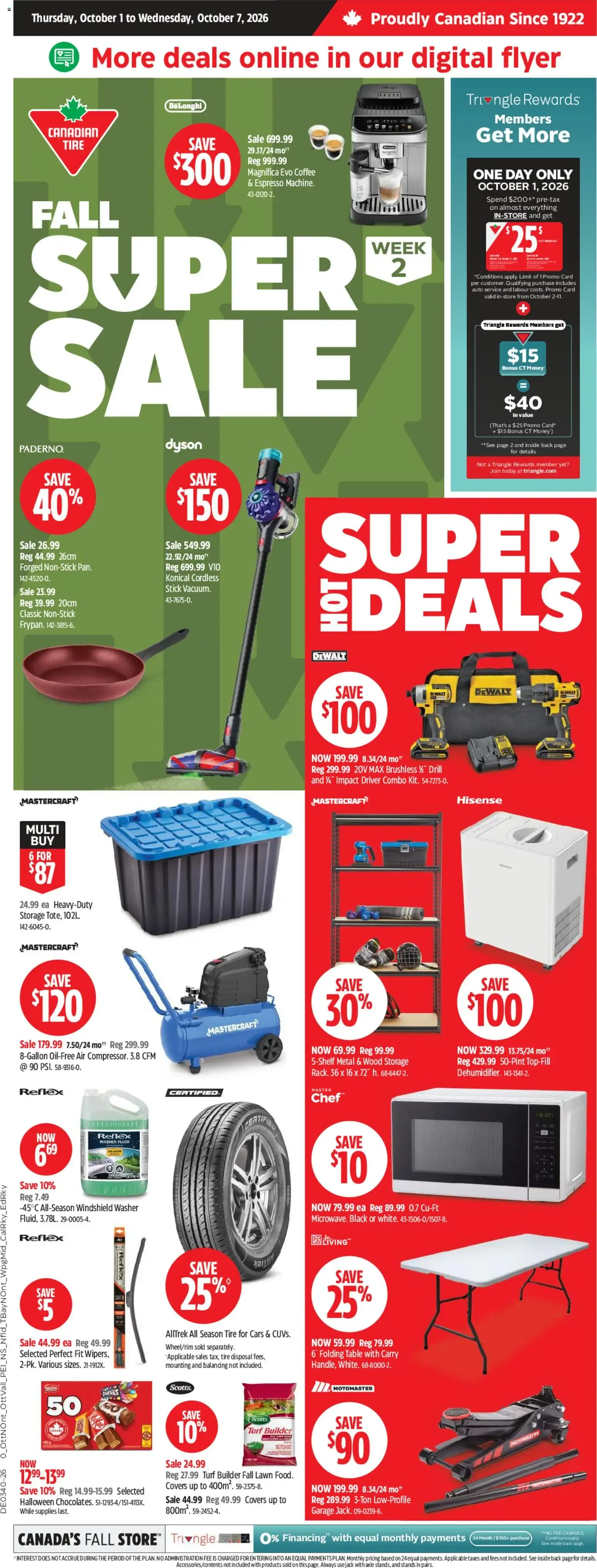 Canadian Tire weekly flyer from Oct 1, 2026 > weekly specials & deals from October 1 to October 7 2026 - flyer page 1