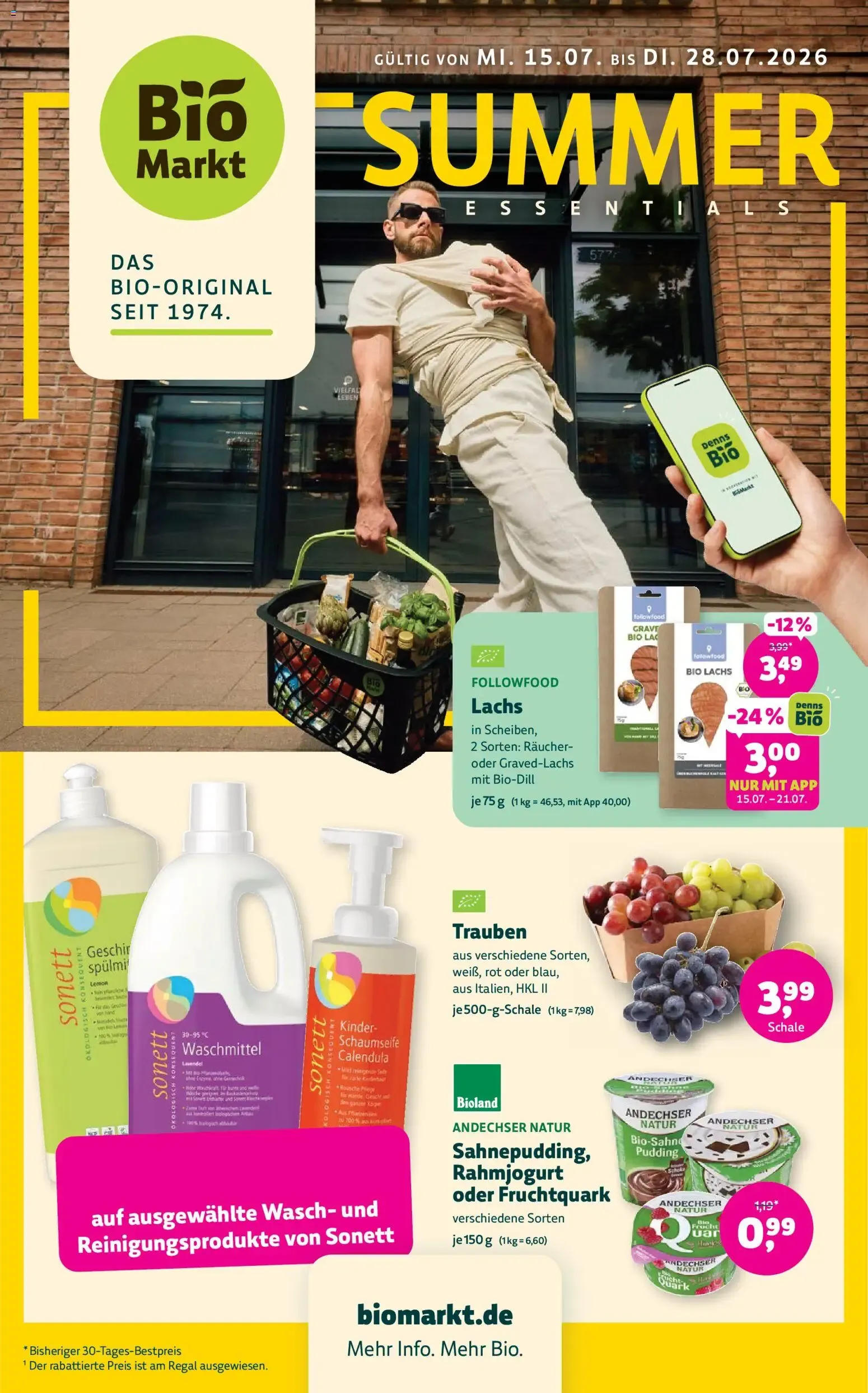Bio Markt SUMMER ESSENTIALS von 15. Juli bis 28. Juli 2026 - Prospekt seite 1