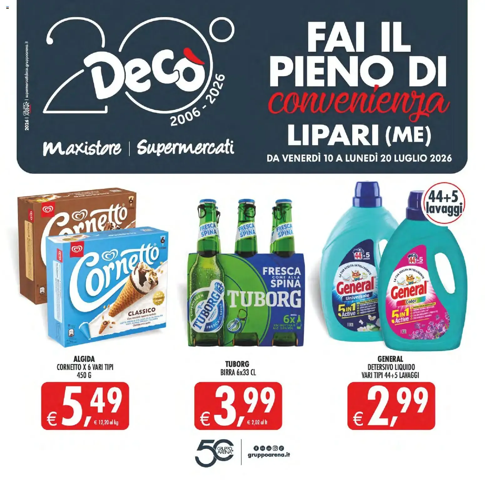 Nuovo Decò volantino Maxistore, Supermercati Lipari dal 10/07/2026 > offerte anteprima 🛍️ da 10 luglio a 20 luglio di 2026 - Pagina del volantino 1