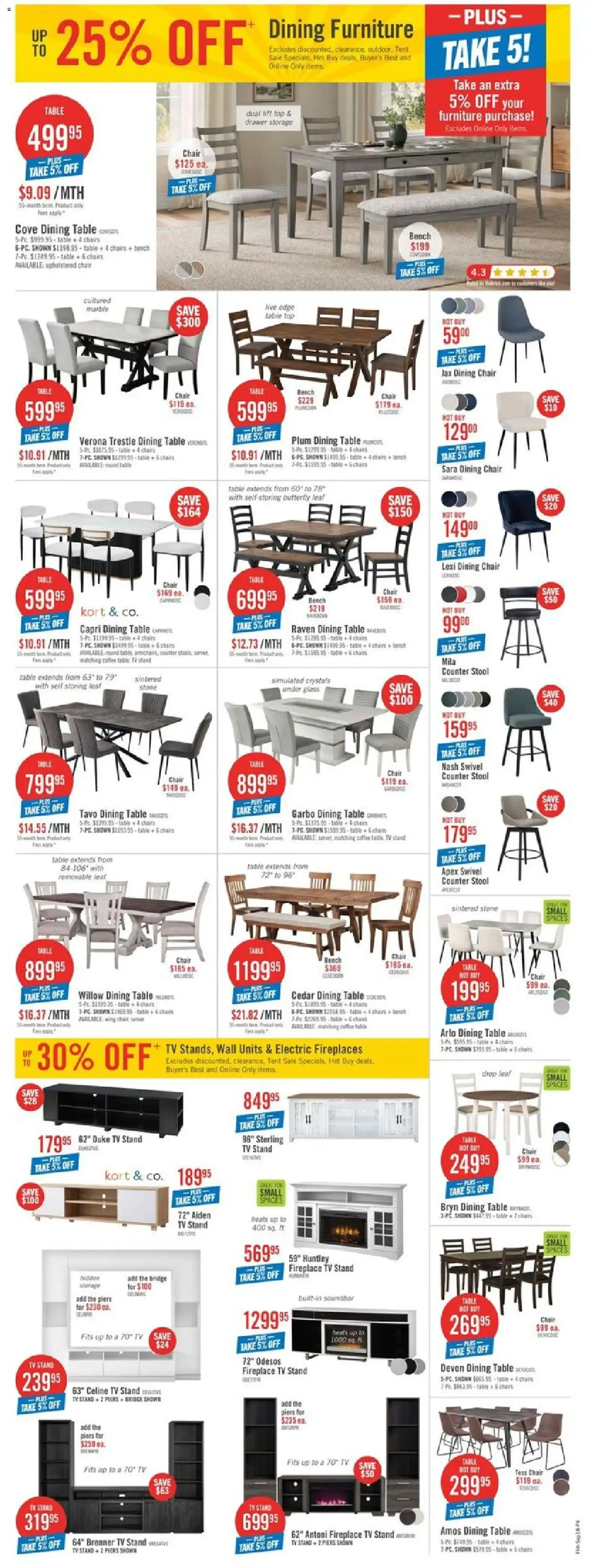 The Brick - Tent Sale Specials: Saving You More from September 18 to September 24 2026 - flyer page 9