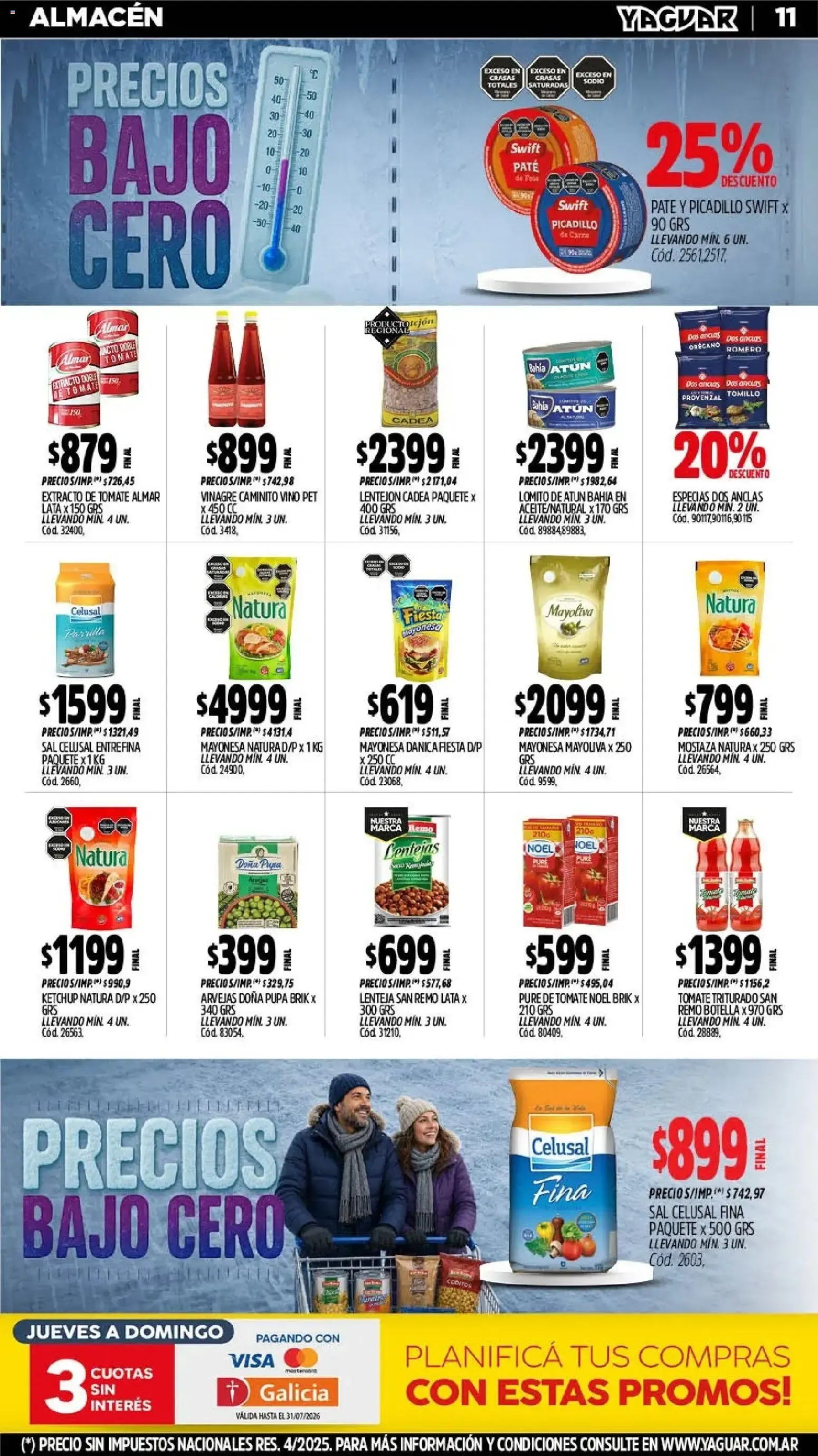 Ofertas de Mayorista Yaguar - Precios Bajo Cero 20 de julio al 25 de julio 2026 - Página 11 del catálogo