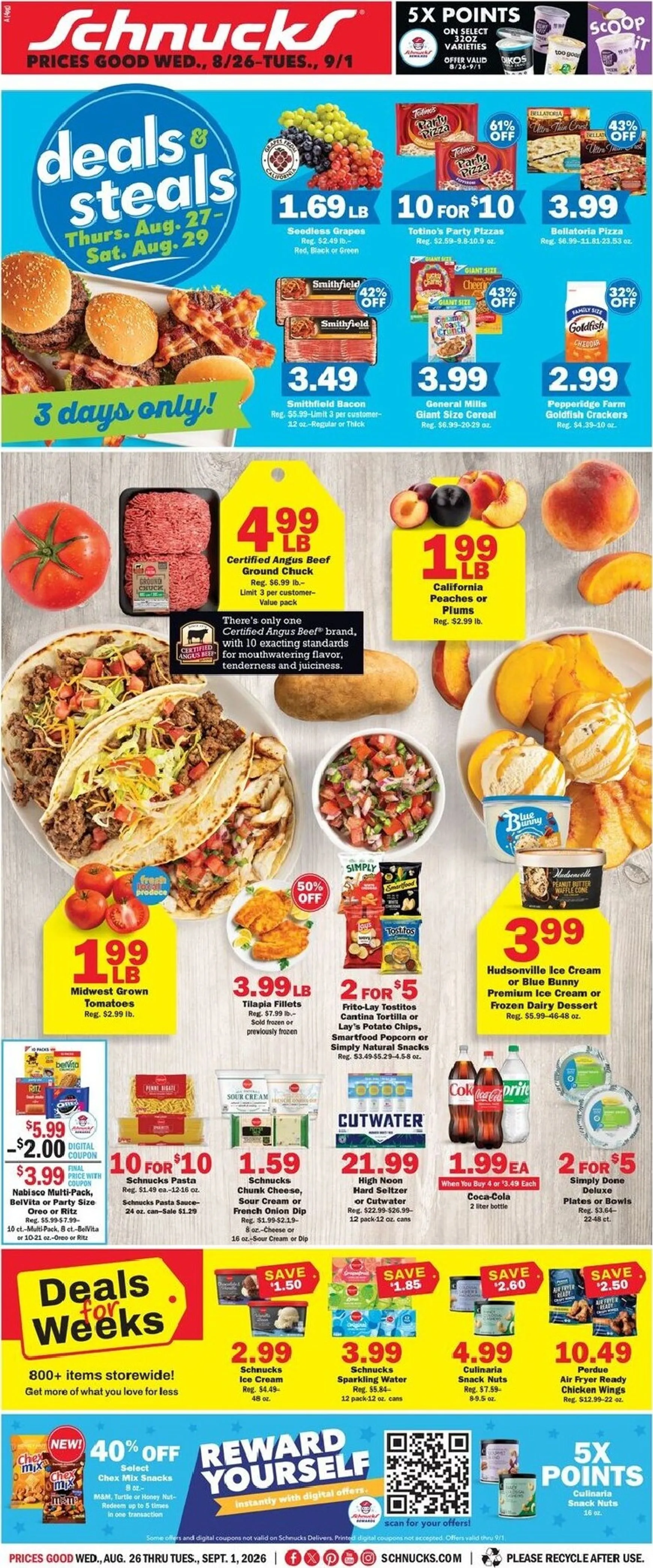 Weekly ad Current Schnucks leaflet valid from Wednesday 08/26/2026 to Tuesday 09/01/2026 from August 26 to September 1 2026 - Page 1