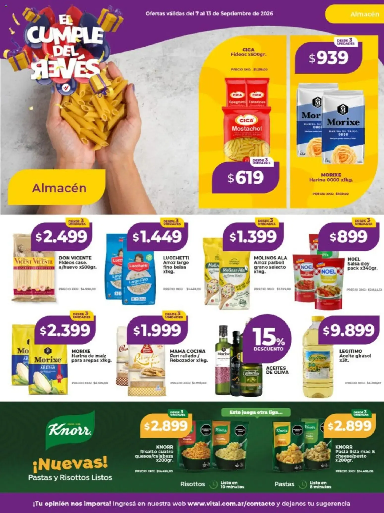 Ofertas de Vital Super Mayorista - El Cumple del Revés 7 de septiembre al 13 de septiembre 2026 - Página 17 del catálogo