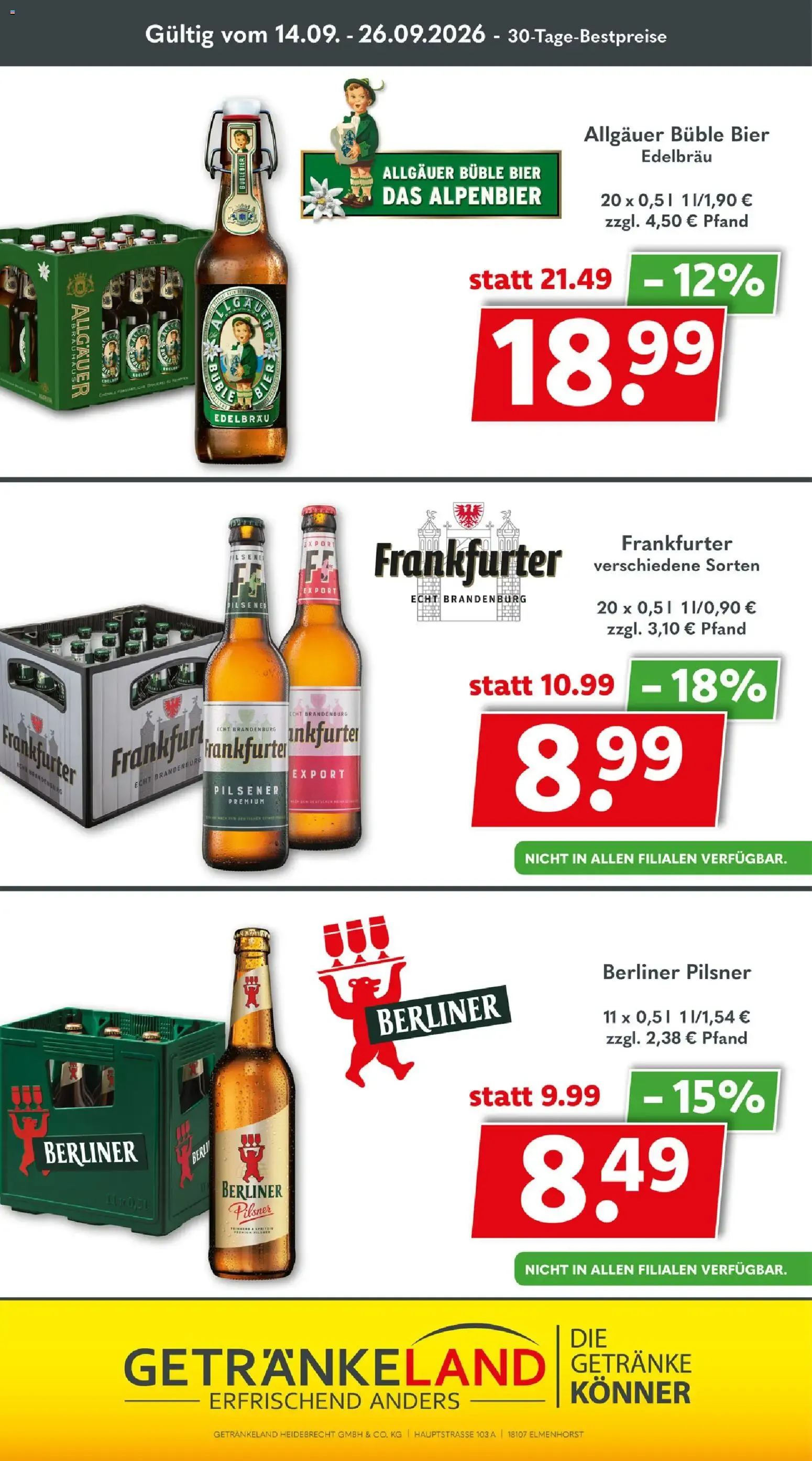 Getränkeland Jubelpreise von 14. September bis 26. September 2026 - Prospekt seite 9
