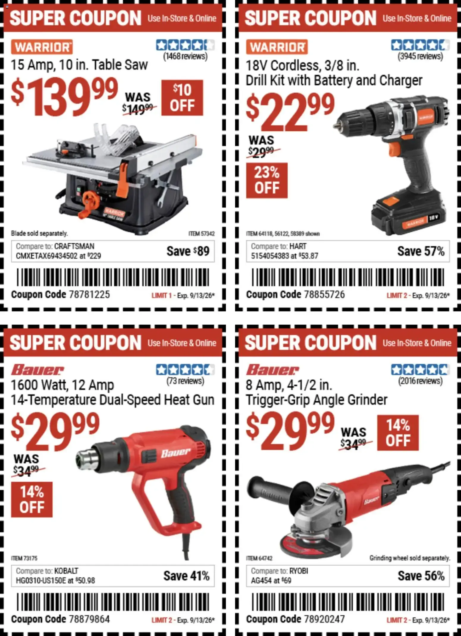 Weekly promotion Harbor Freight Coupon Deals spanning from August 31 to September 13 2026 - Page 11 for Catalogue 365
