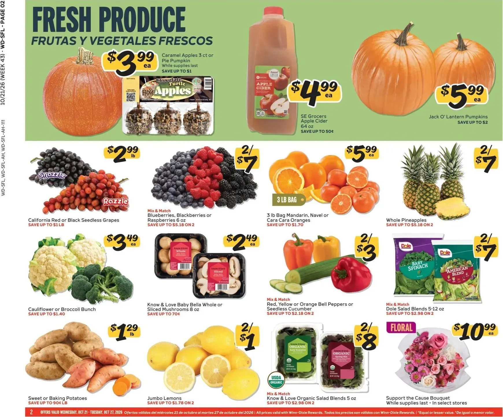 Weekly promotion Current Winn-Dixie leaflet valid from Wednesday 10/21/2026 to Tuesday 10/27/2026 spanning from October 21 to October 27 2026 - Page 2 for Catalogue 365
