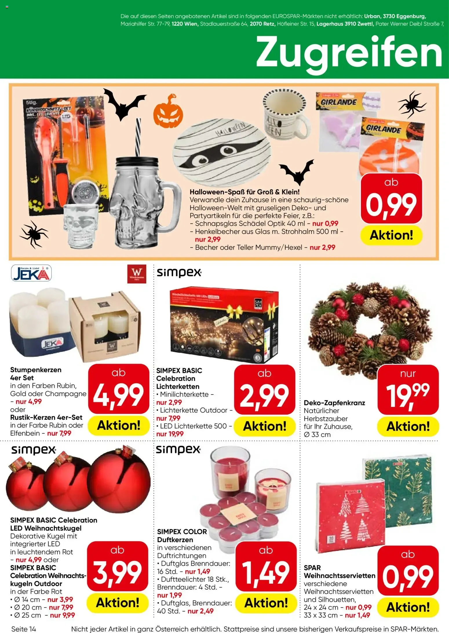 Eurospar Flugblatt von 22.10.2026 - Aktuelle Angebote von 22. Oktober bis 4. November 2026 - Flugblätt seite  14