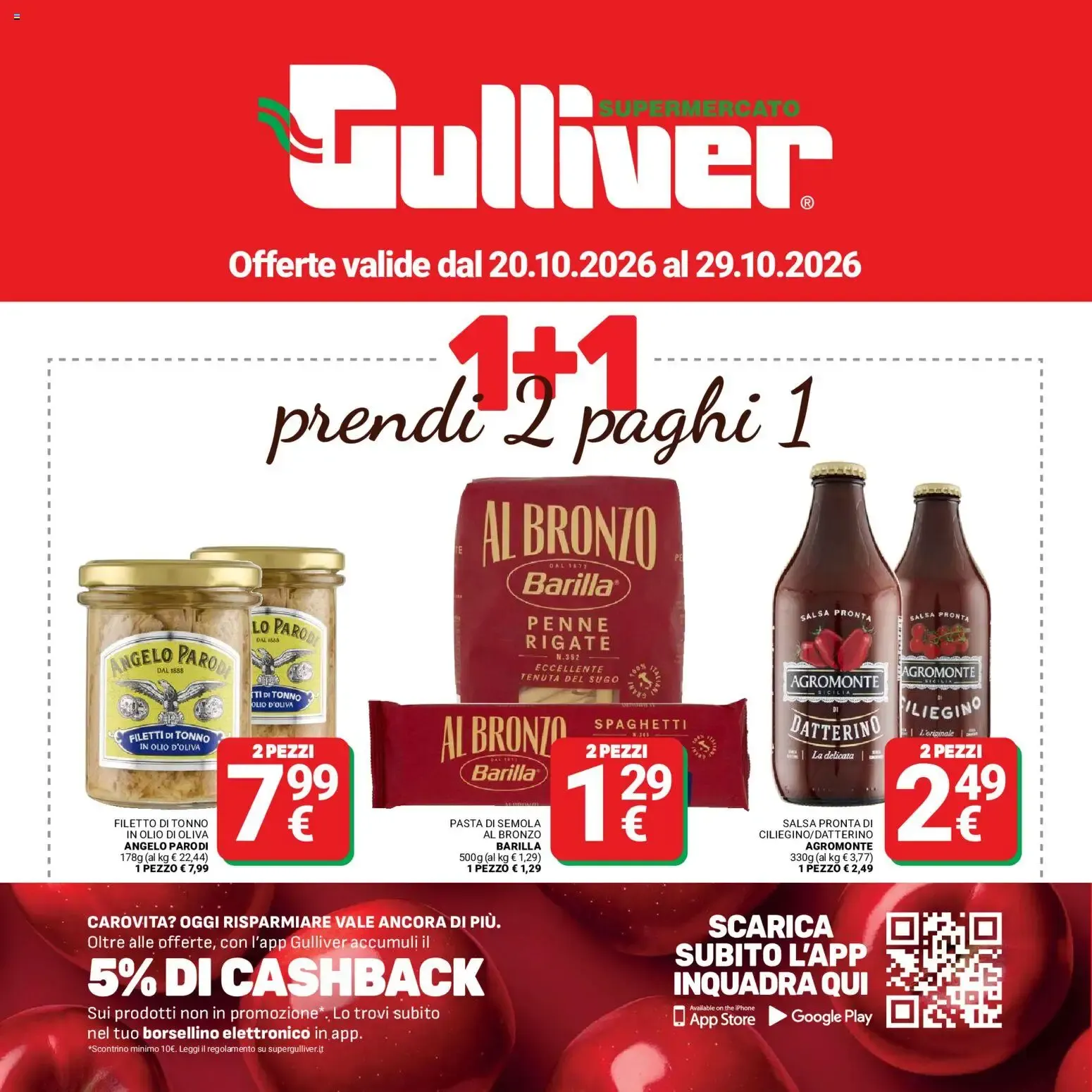Gulliver: Offerte 1+1 da 20 ottobre a 29 ottobre di 2026 - Pagina del volantino 1