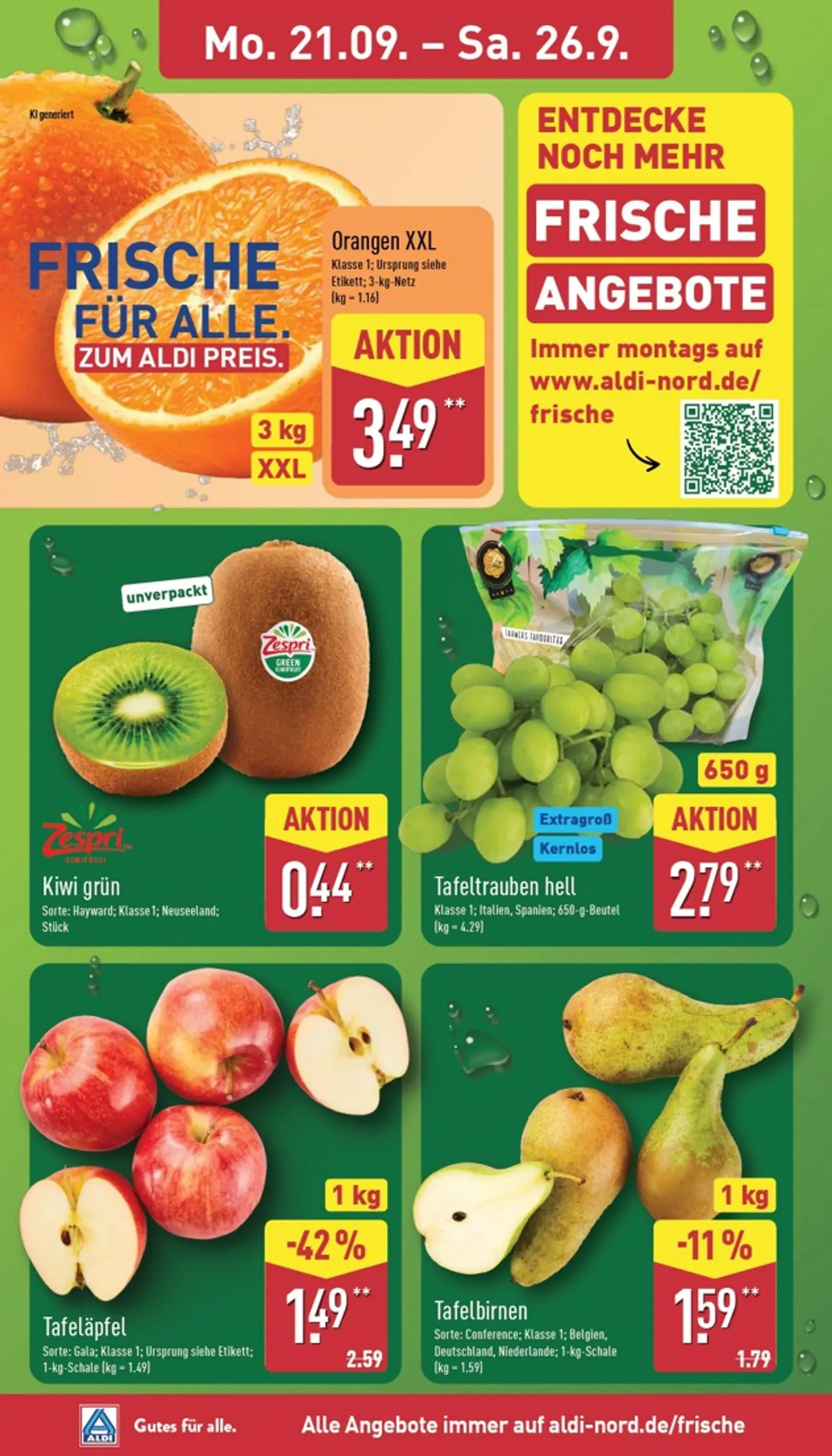 Gutes für alle. Zum ALDI Preis. von 21. September bis 26. September 2026 - Prospekt seite 2