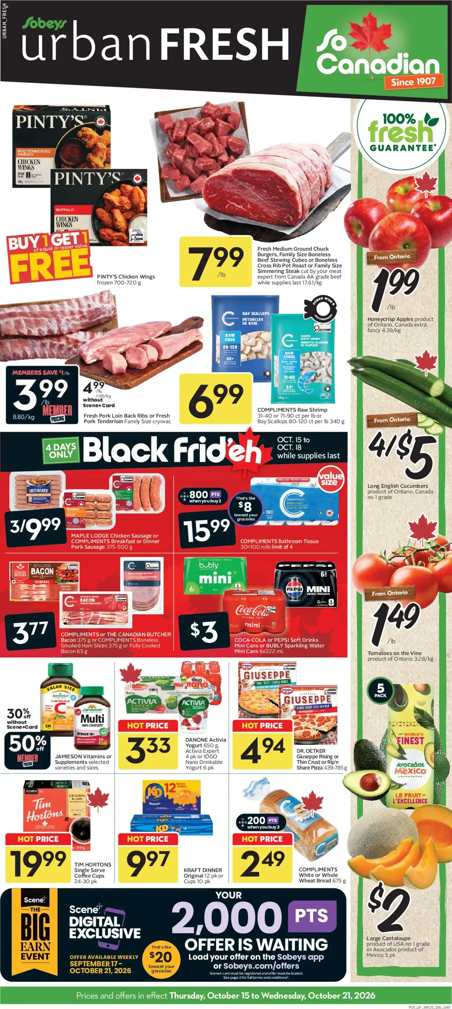 Sobeys weekly flyer / circulaire from Oct 15, 2026 > weekly specials & deals