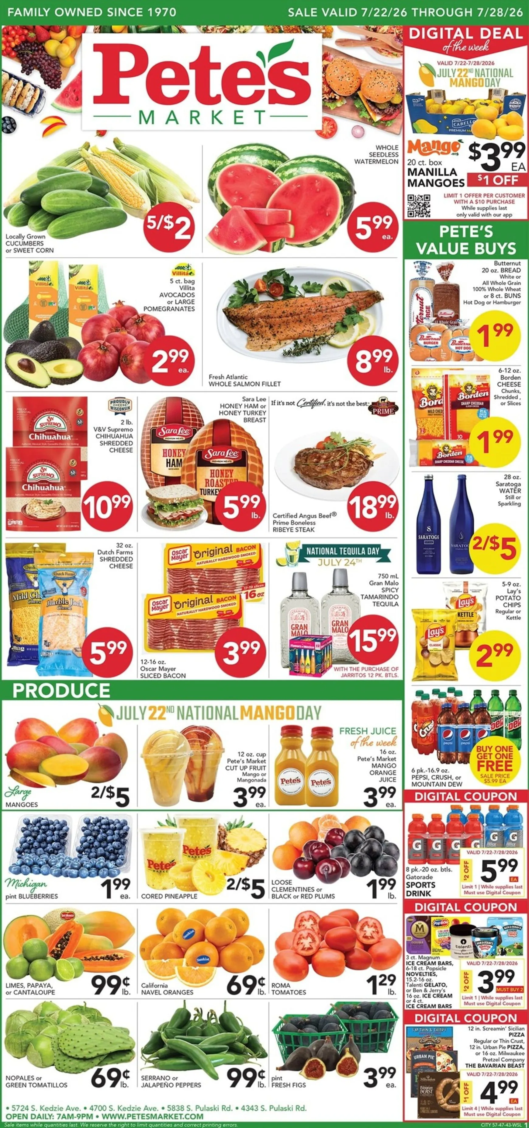 Weekly promotion Current Pete's Fresh Market - 57th & Kedzie leaflet valid from Wednesday 07/22/2026 to Tuesday 07/28/2026 spanning from July 22 to July 28 2026 - Page 1 for Catalogue 365
