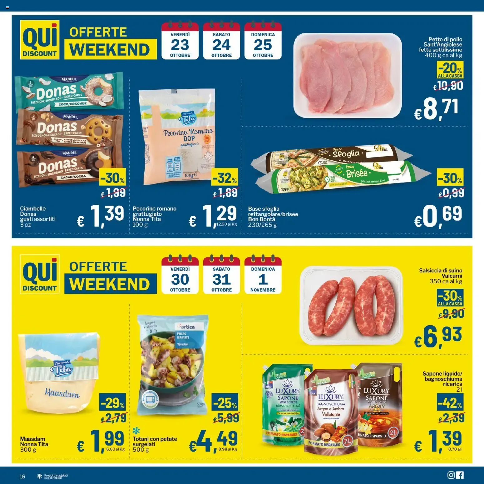 Qui Discount volantino dal 20/10/2026 - online Offerte da 20 ottobre a 1 novembre di 2026 - Pagina del volantino 16
