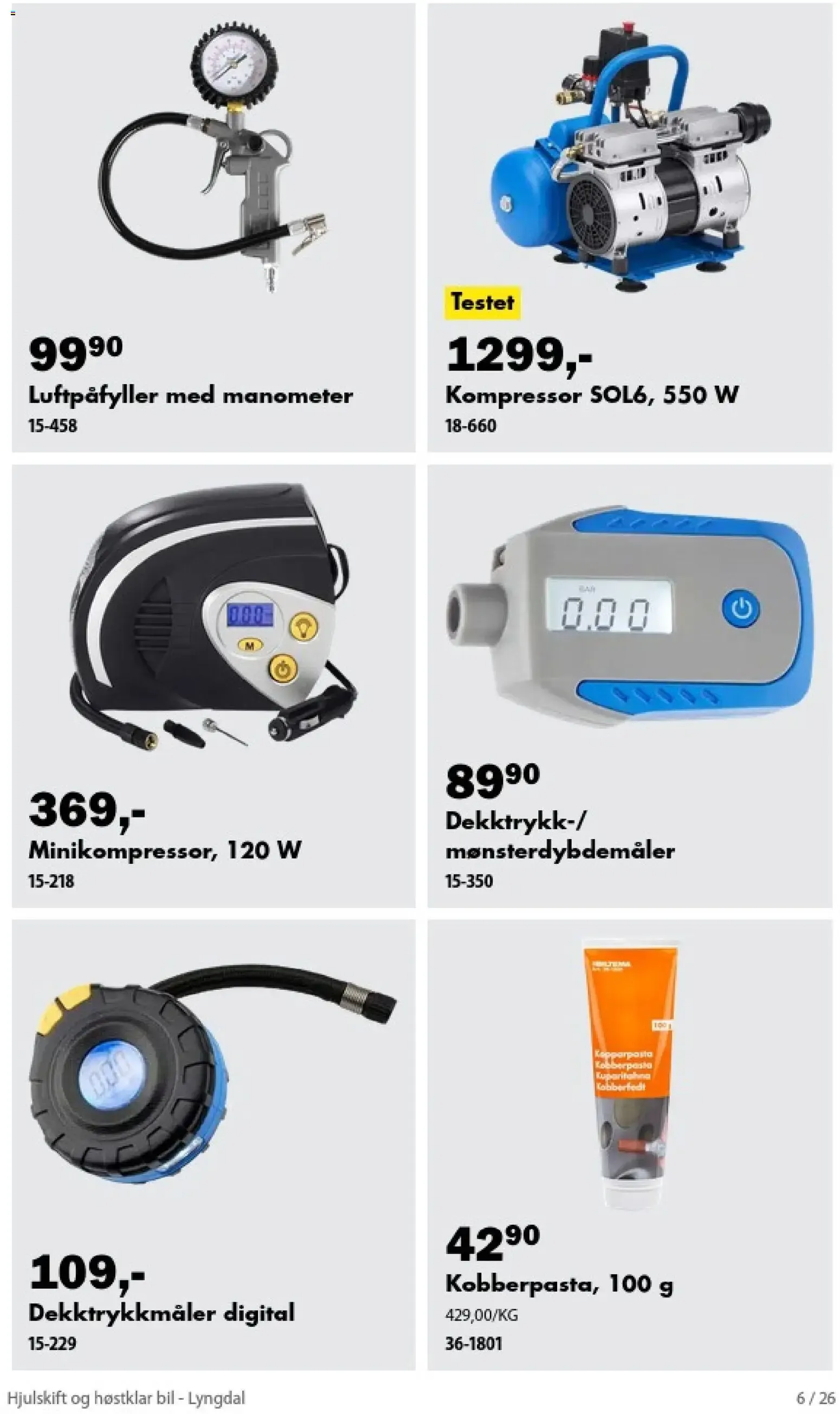 Biltema kundeavis Hjulskift og høstklar bil - National (06/09/2026 - 30/10/2026) - Kundeavis og tilbud fra 6. september til 30. oktober 2026 - kundeavisside 6