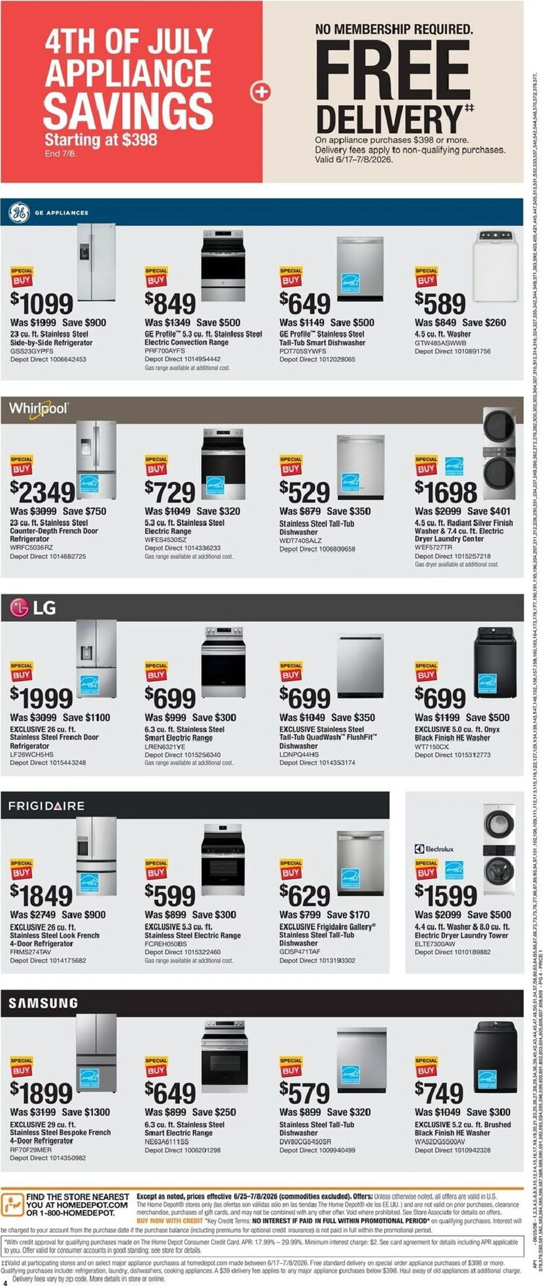 Weekly ad Current The Home Depot leaflet valid from Thursday 06/25/2026 to Wednesday 07/08/2026 from June 25 to July 8 2026 - Page 4