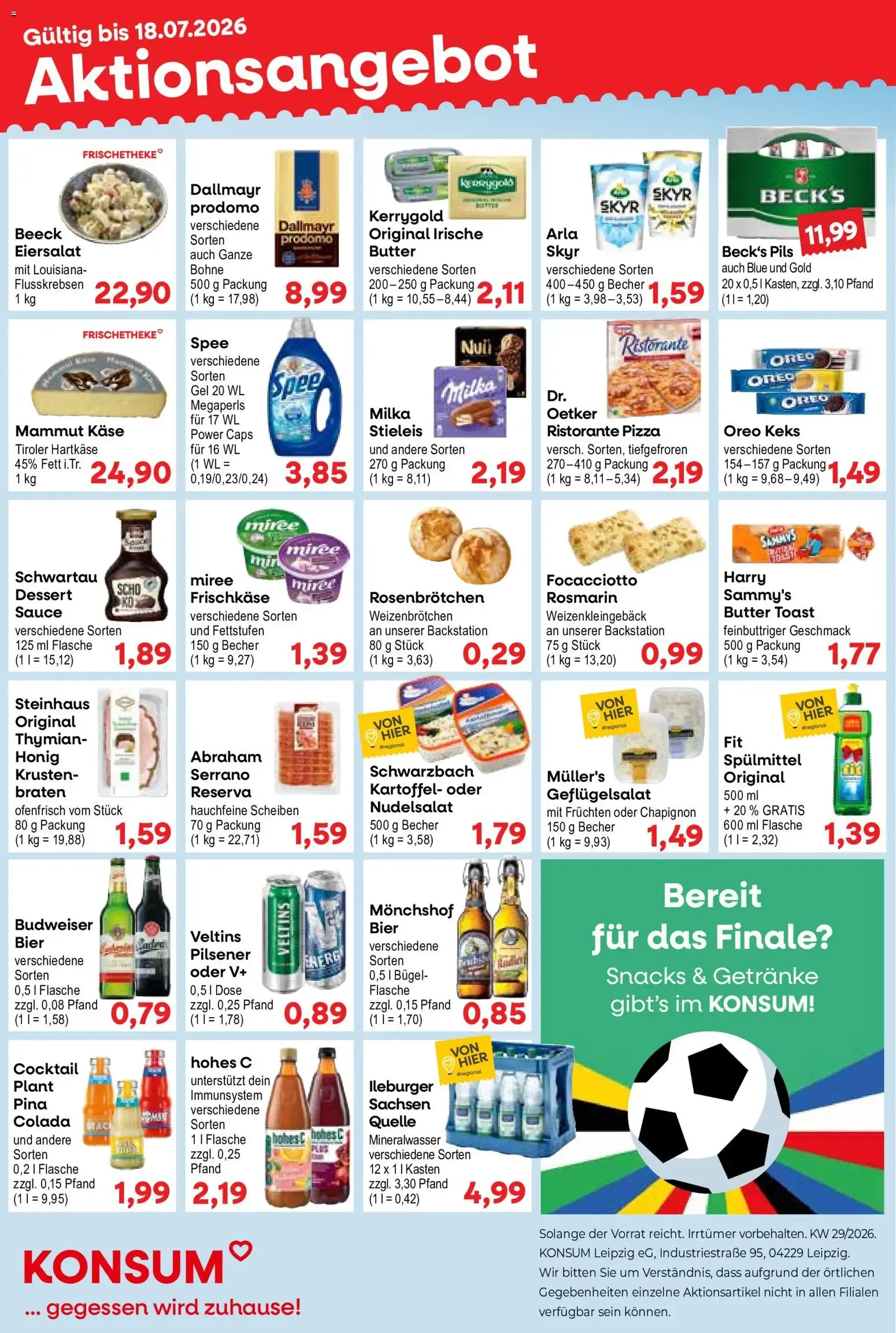 KONSUM Aktionsangebot von 13. Juli bis 18. Juli 2026 - Prospekt seite 1