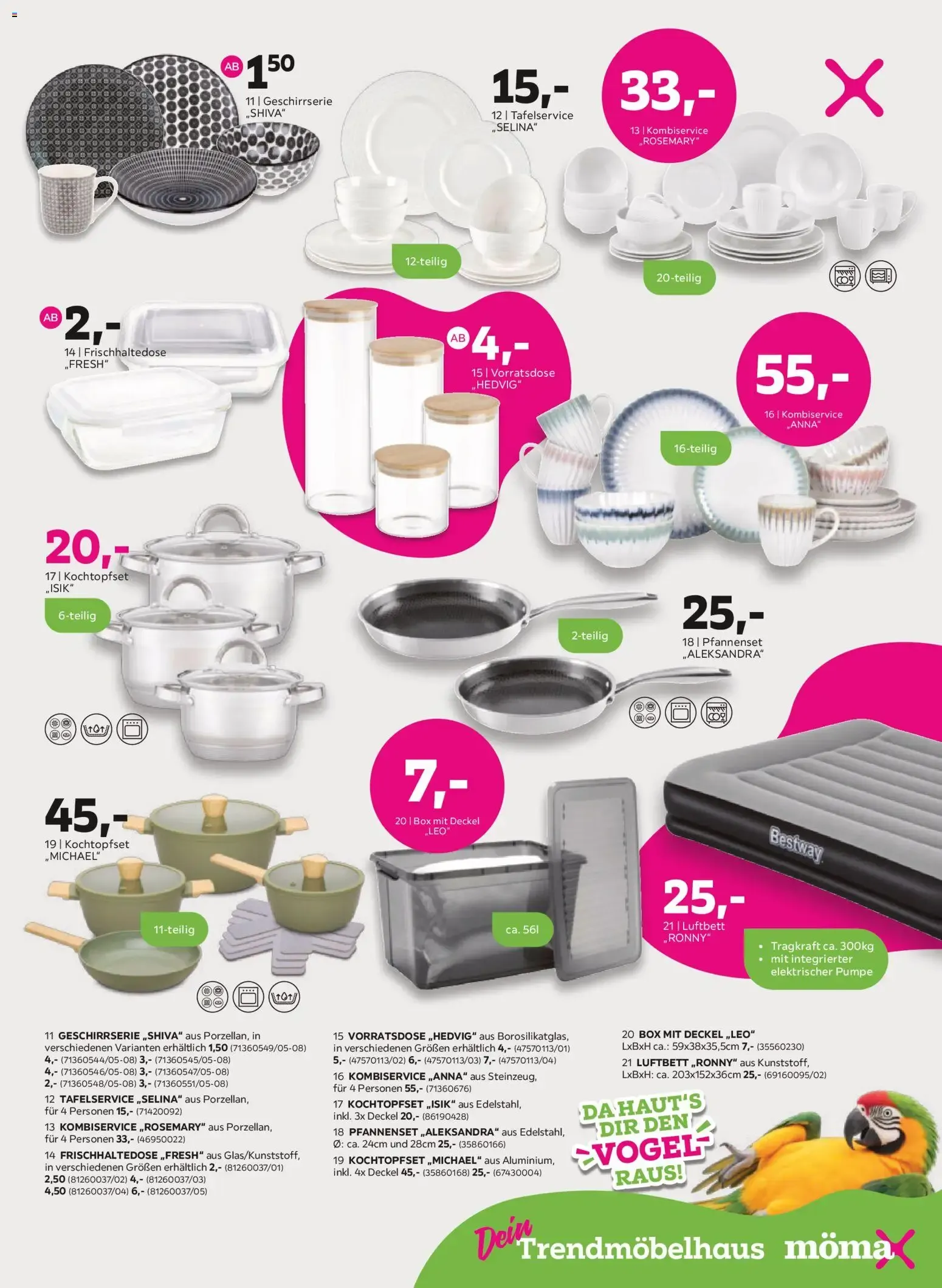 Mömax: Bei den Trends haut's dir den VOGEL raus! 20% Trendbonus sparen von 28. September bis 5. Oktober 2026 - Prospekt seite 15