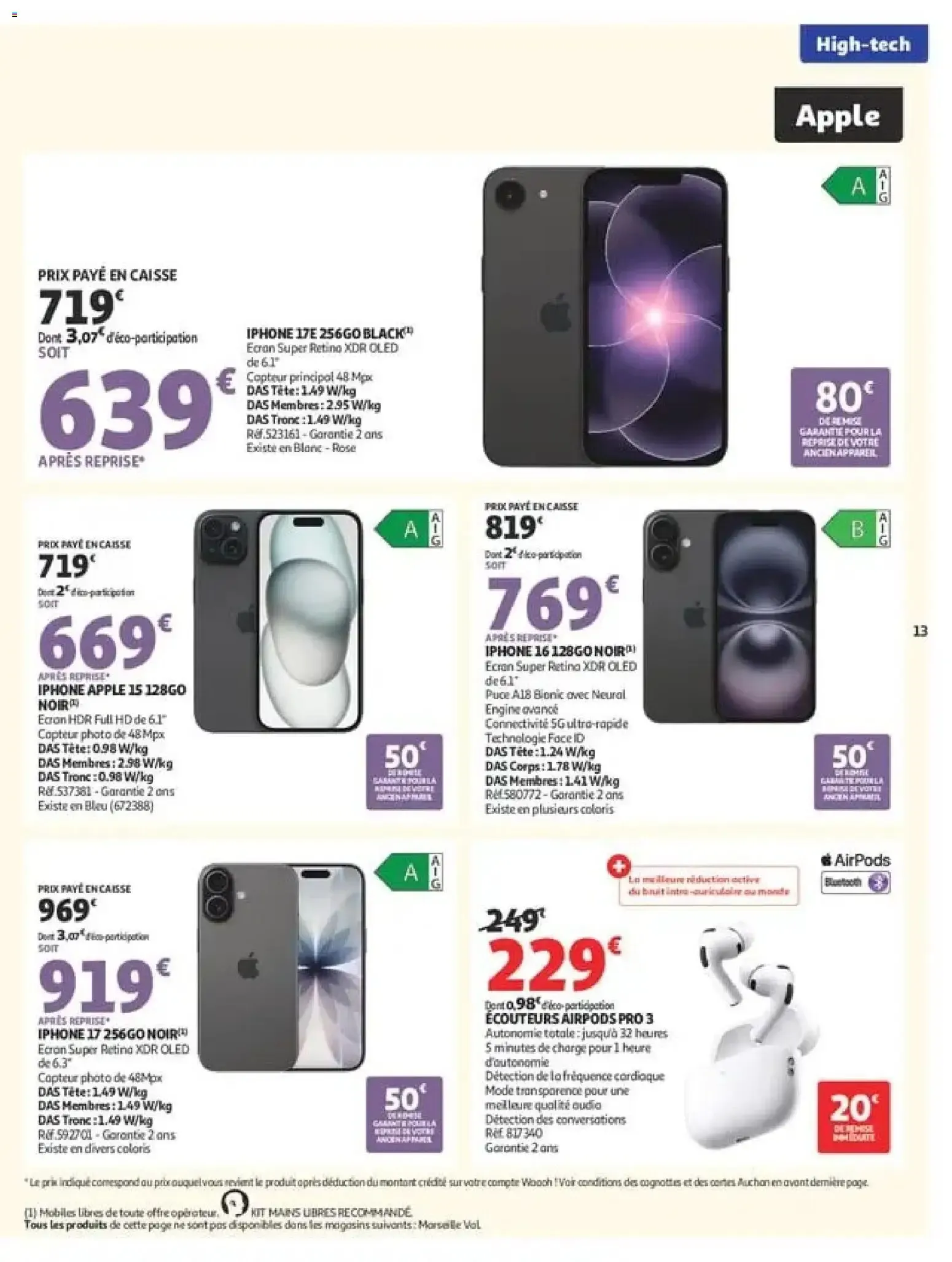 Auchan - Promos rentrée étudiants à partir du 18/08/2026 - promo en ligne du 18 août au 6 septembre 2026 - Catalogue page 13