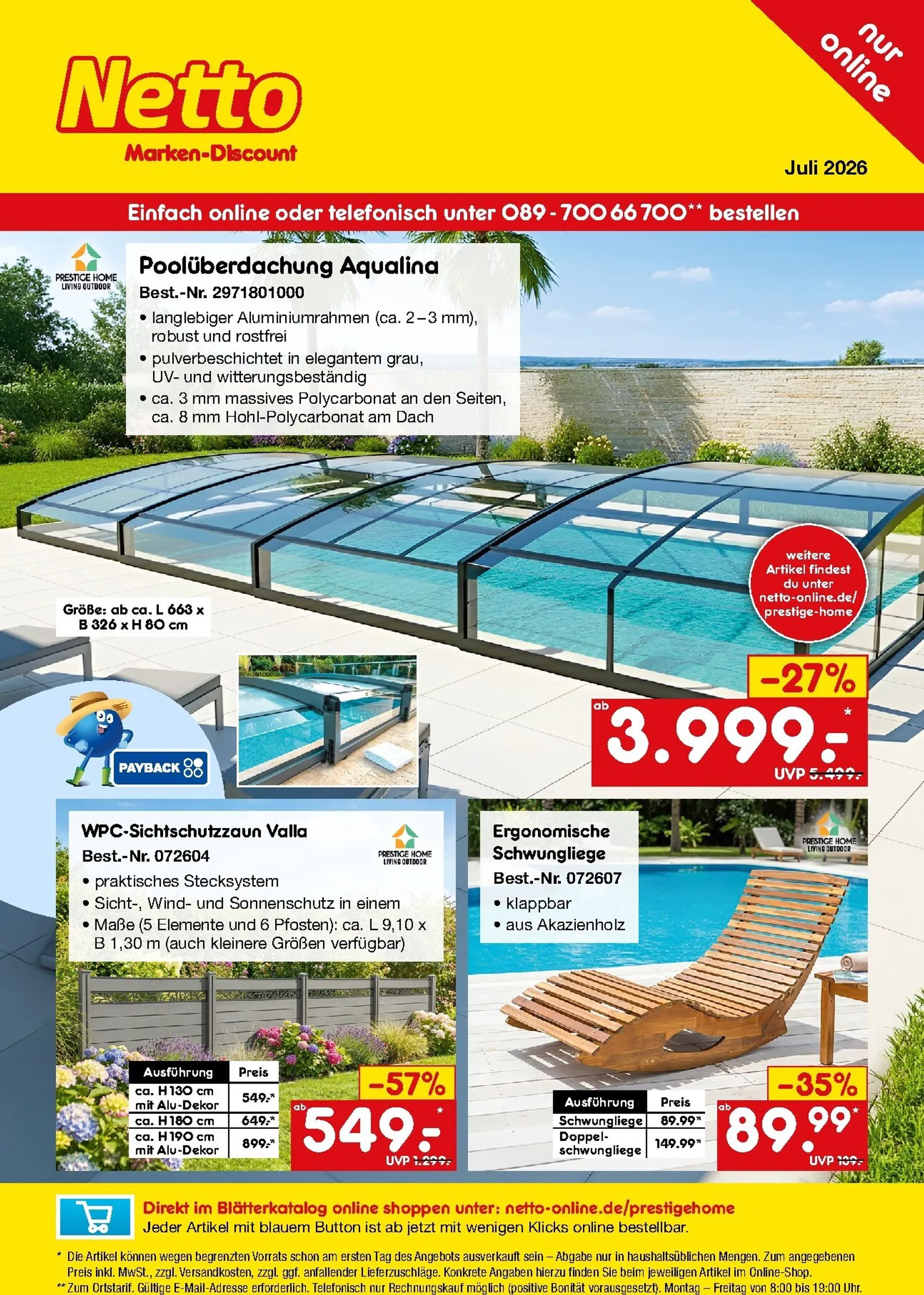 Netto Marken Discount - Online-Sonderangebote Sommerdeals Prospekt – von Mittwoch 01.07.2026 bis Freitag 31.07.2026 von 1. Juli bis 31. Juli 2026 - Prospekt seite 1