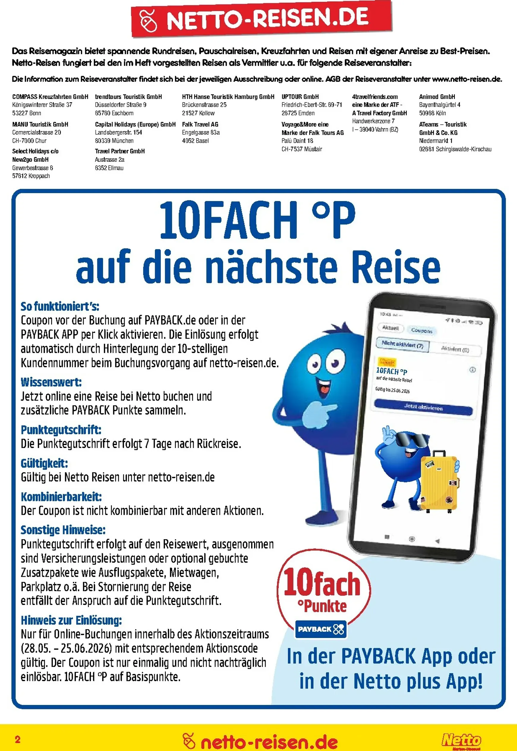 Netto Marken Discount - Reise-Angebote Prospekt – von Donnerstag 28.05.2026 bis Dienstag 30.06.2026 von 28. Mai bis 30. Juni 2026 - Prospekt seite 2
