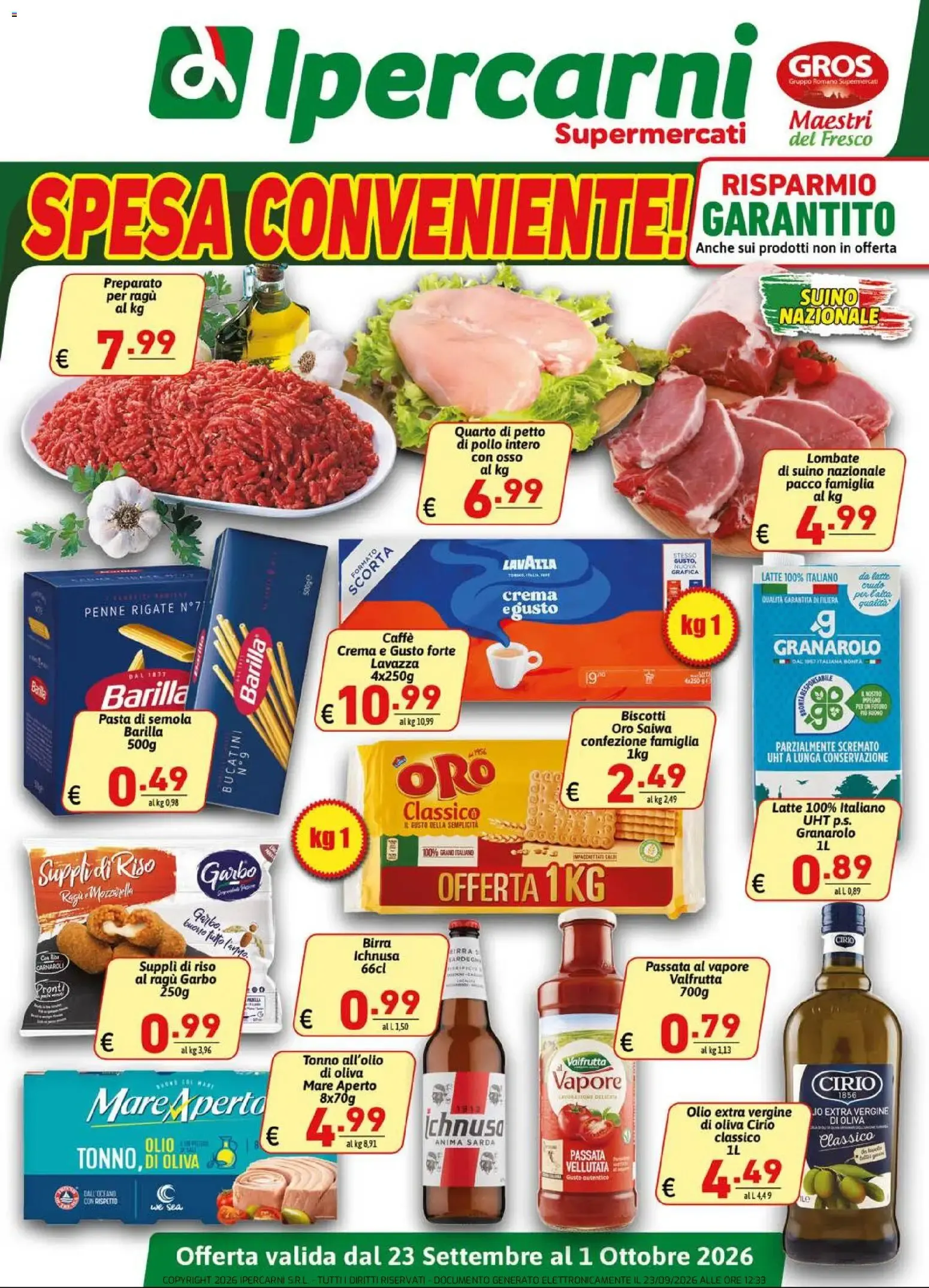 Ipercarni volantino dal 23/09/2026 - online Offerte da 23 settembre a 1 ottobre di 2026 - Pagina del volantino 1