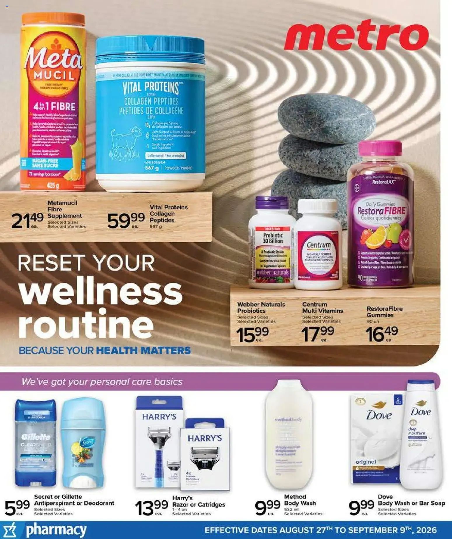 Metro flyer - Pharmacy Digital Specialty Flyer from Aug 27, 2026 > weekly specials & deals from August 27 to September 9 2026 - flyer page 1