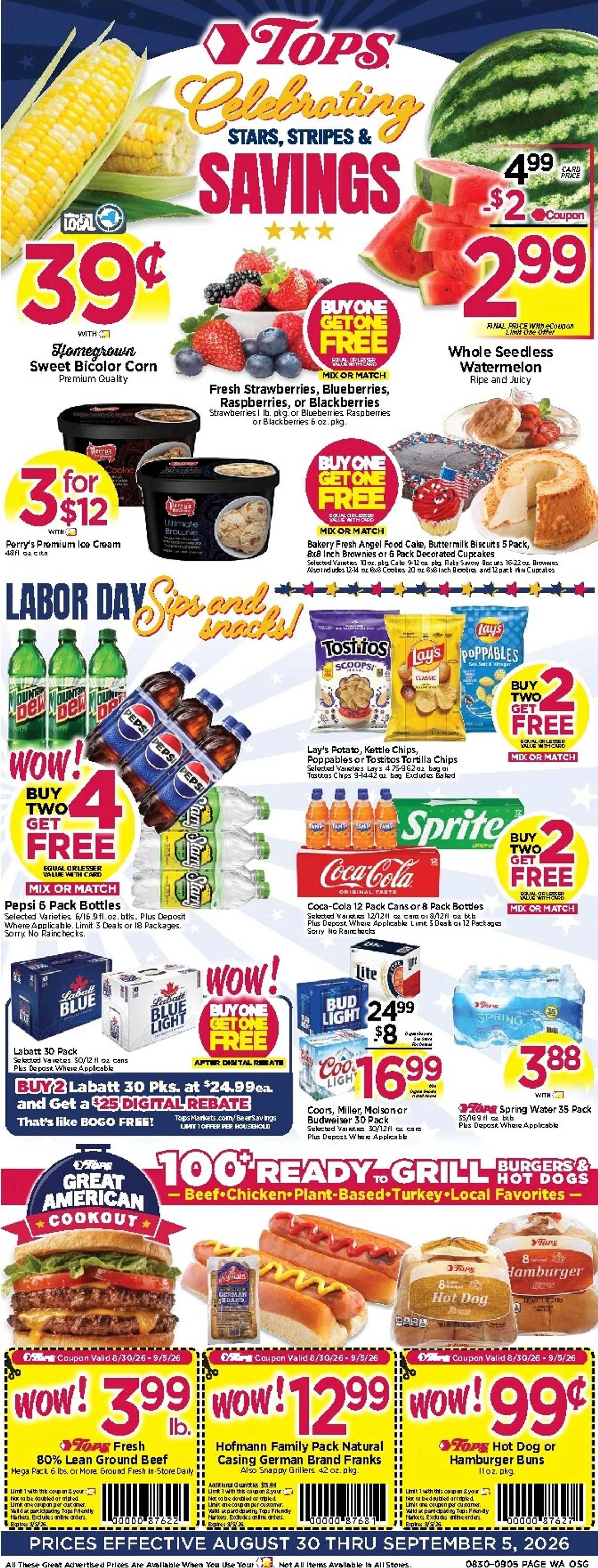 Current Tops Markets leaflet valid from Sunday 08/30/2026 to Saturday 09/05/2026