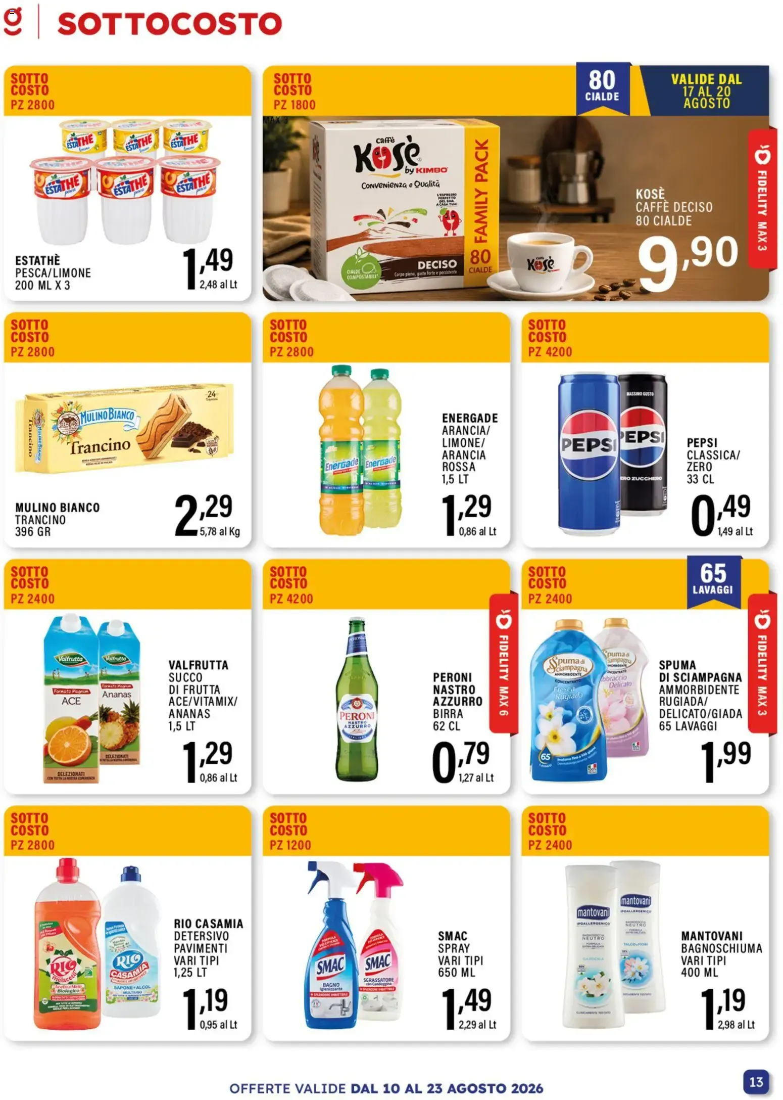 GECOP SUPERMERCATI - SOTTO COSTO FRESCHI da 10 agosto a 23 agosto di 2026 - Pagina del volantino 13