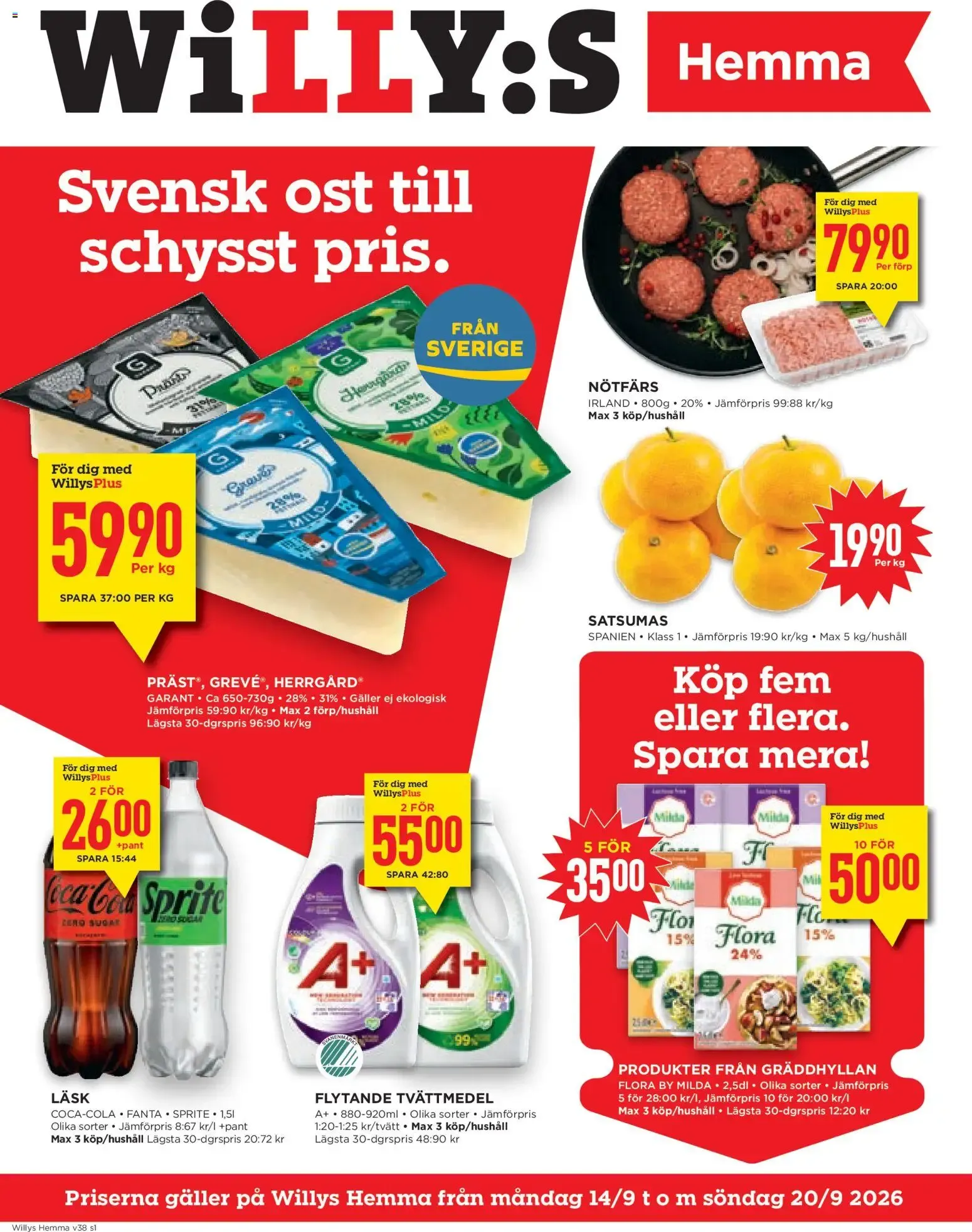 Willys Hemma från 14 september till 20 september 2026 - Reklamblad sidor 1