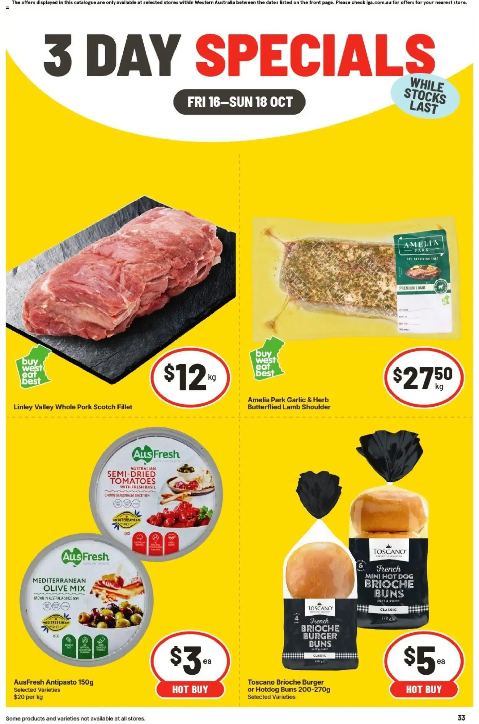 3 DAY SPECIALS