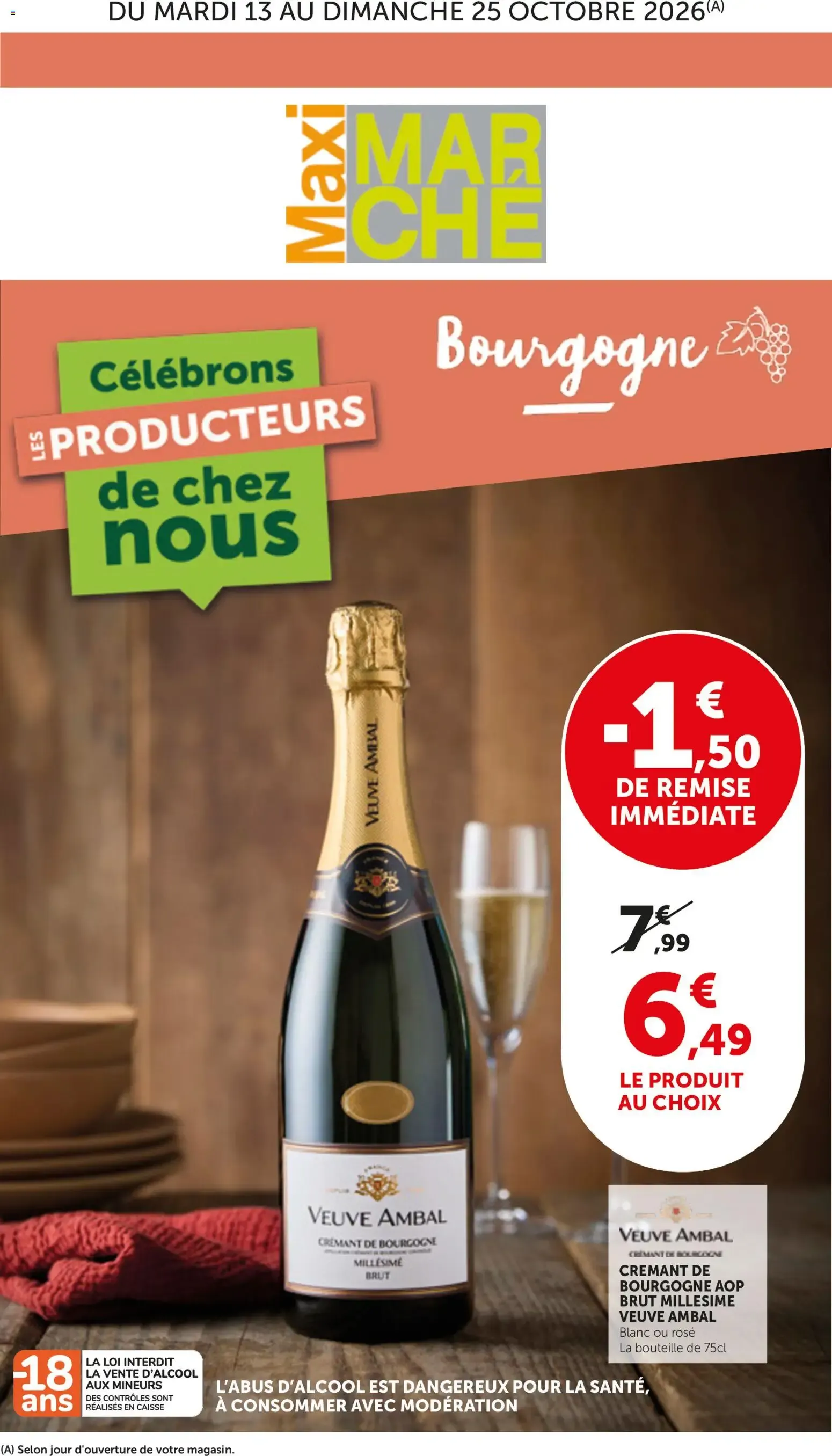 Maxi Marché: Célébrons les Producteurs de chez nous - Bourgogne du 13 octobre au 25 octobre 2026 - Catalogue page 1