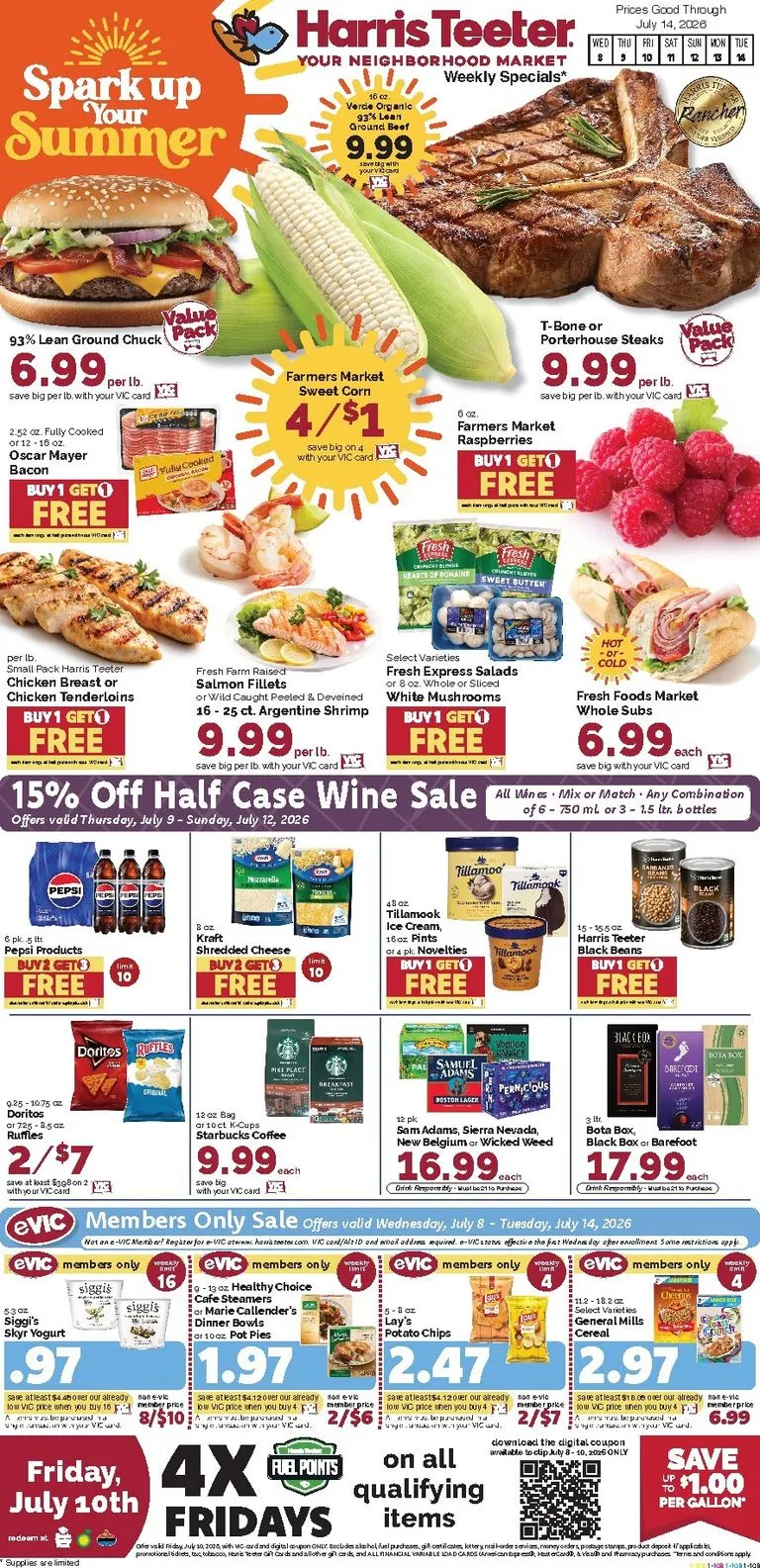 Current Harris Teeter leaflet valid from Wednesday 07/08/2026 to Tuesday 07/14/2026
