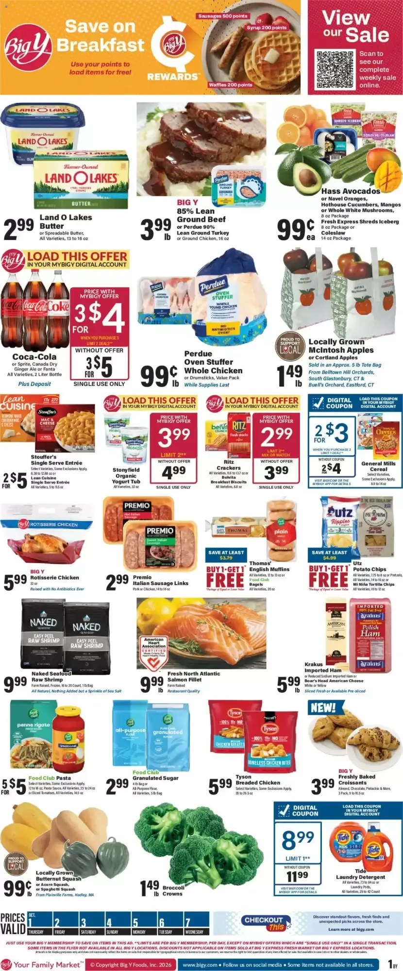 Weekly ad Big Y flyer week 40 from October 1 to October 7 2026 - Page 1